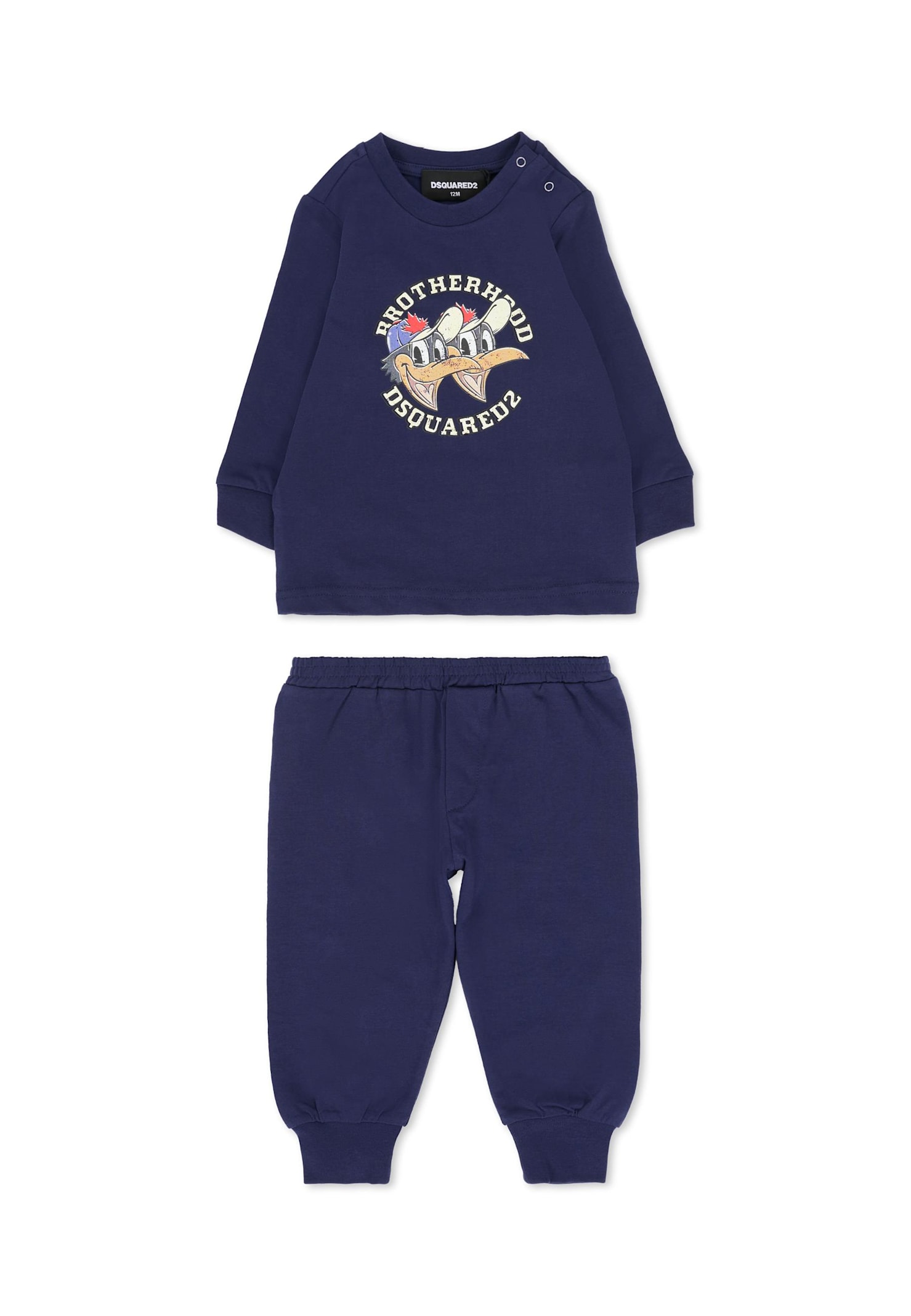 Dsquared2 Blue Pajamas For Baby Boy With Duck Print In Blue