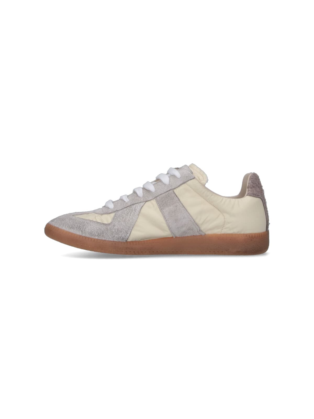 Maison Margiela Sneakers In Beige With Front Lace-up Fastening
