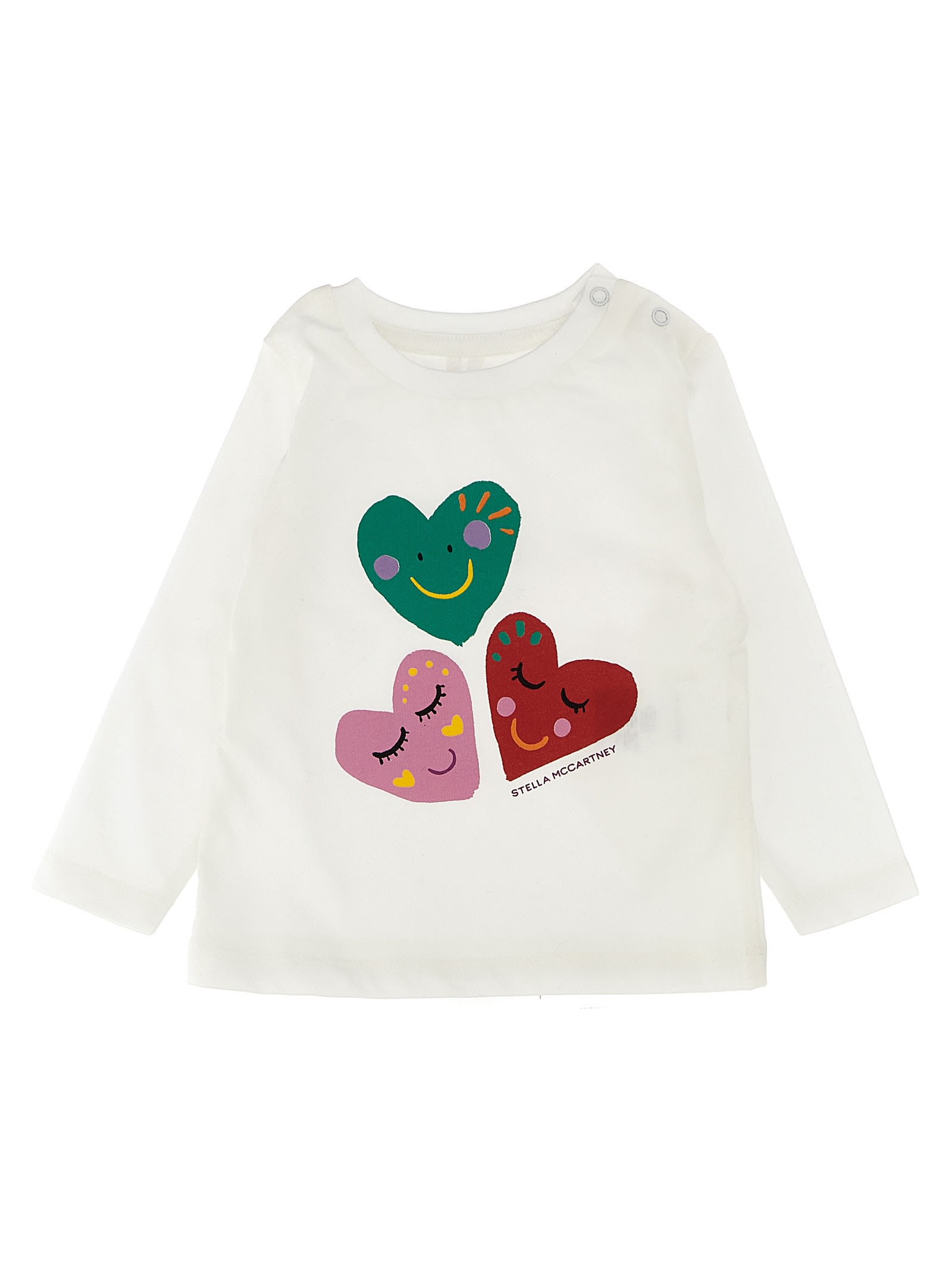 Stella Mccartney Babies' Heart Print T-shirt In White