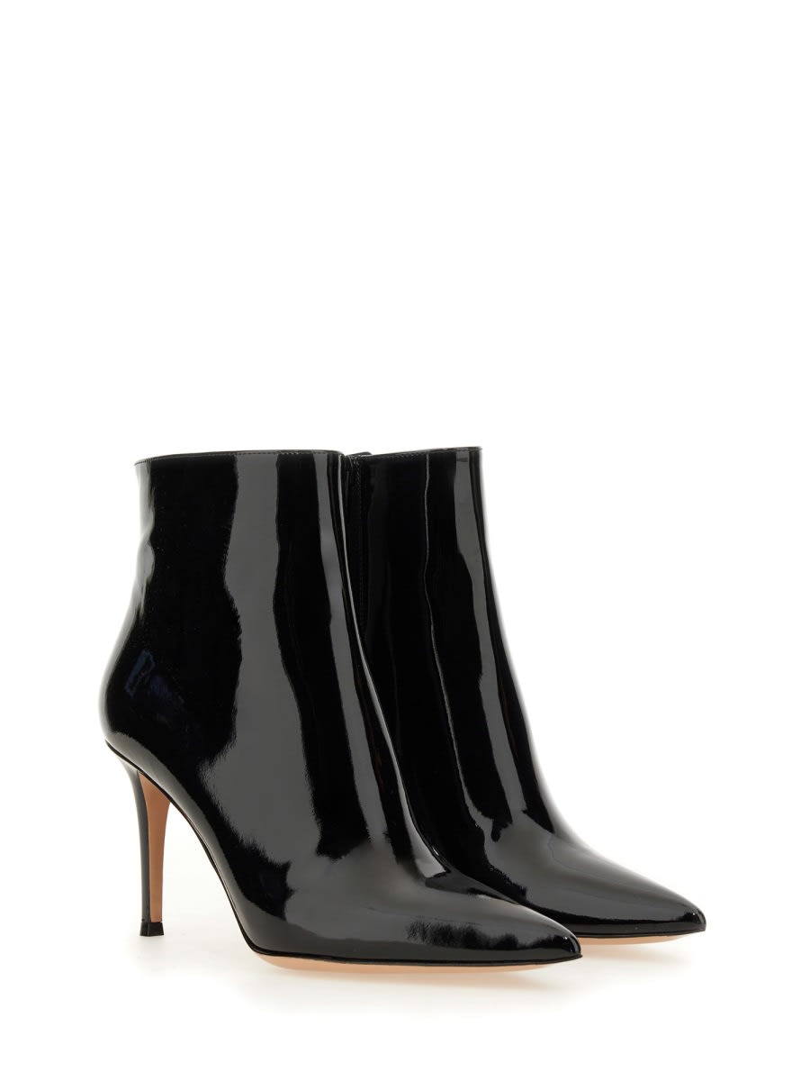 Shop Gianvito Rossi Patent Leather Ankle Boot In Black