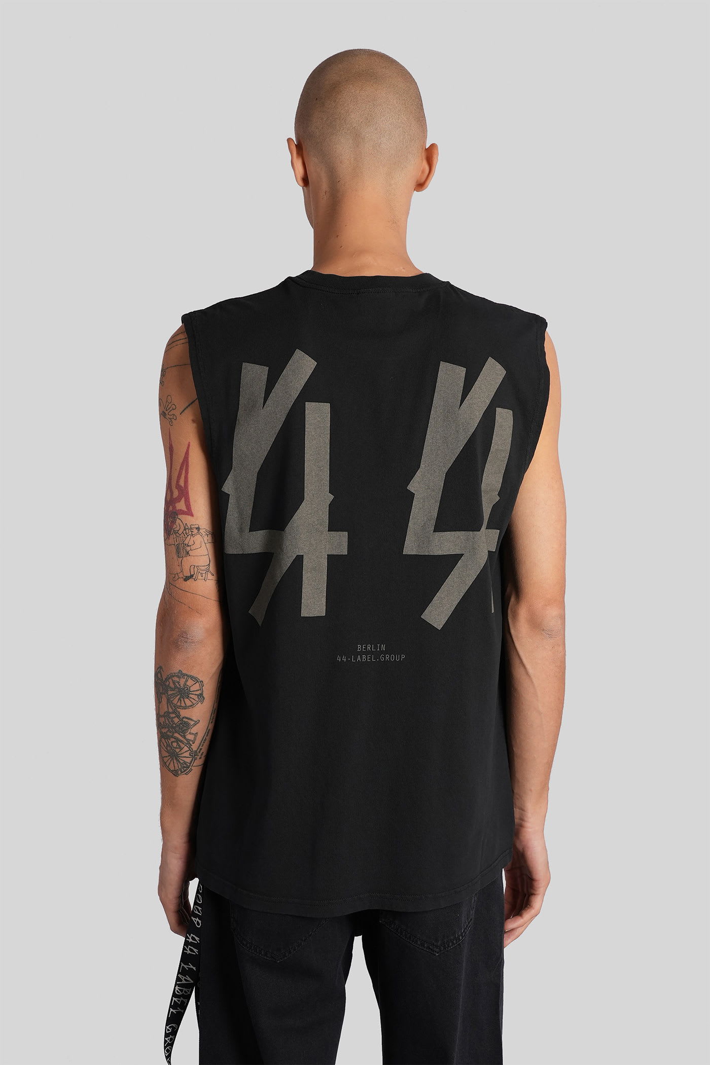 44 Label Group Tank Top In Black Cotton In Black