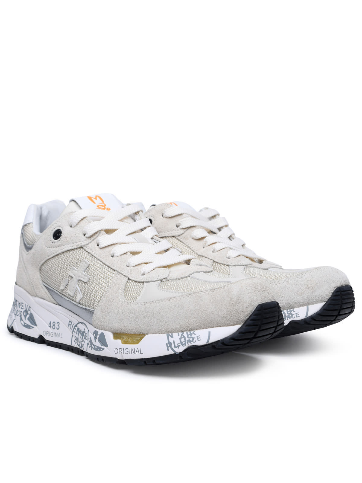 Shop Premiata Mase Sneakers In Leather And Cream Fabric