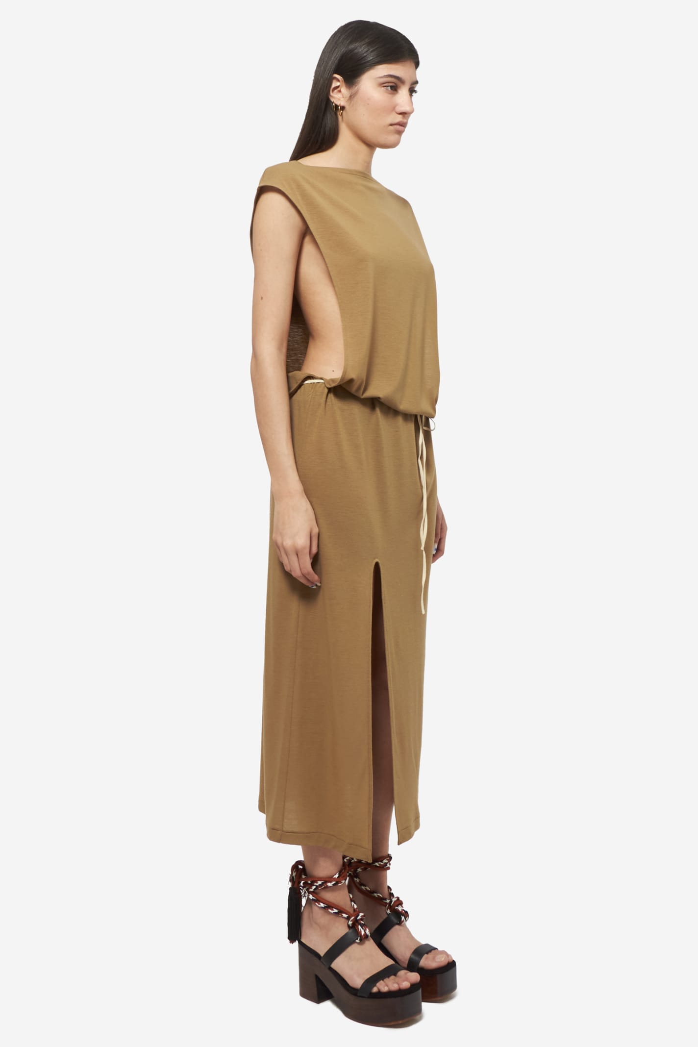 Shop Auralee Dress In Brown