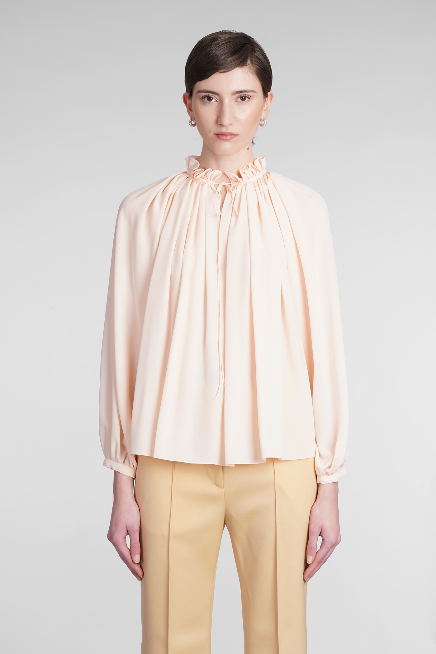 Blouse In Rose-pink Silk