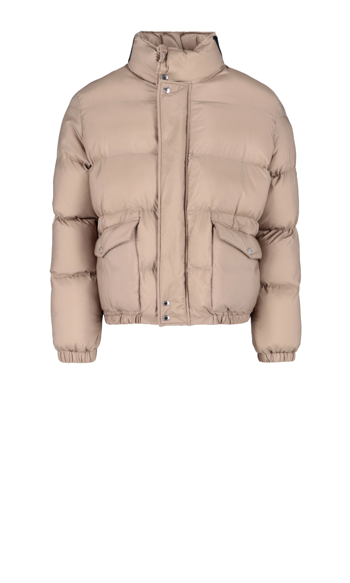 Alexander Mcqueen Nylon Puffer Coat In Tan Brown