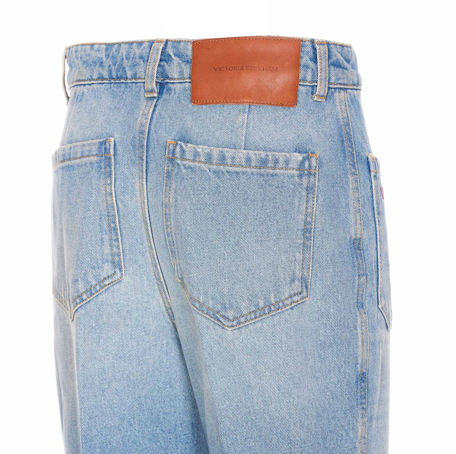 Victoria Beckham Alina Cropped Bootcut Jeans In Blue