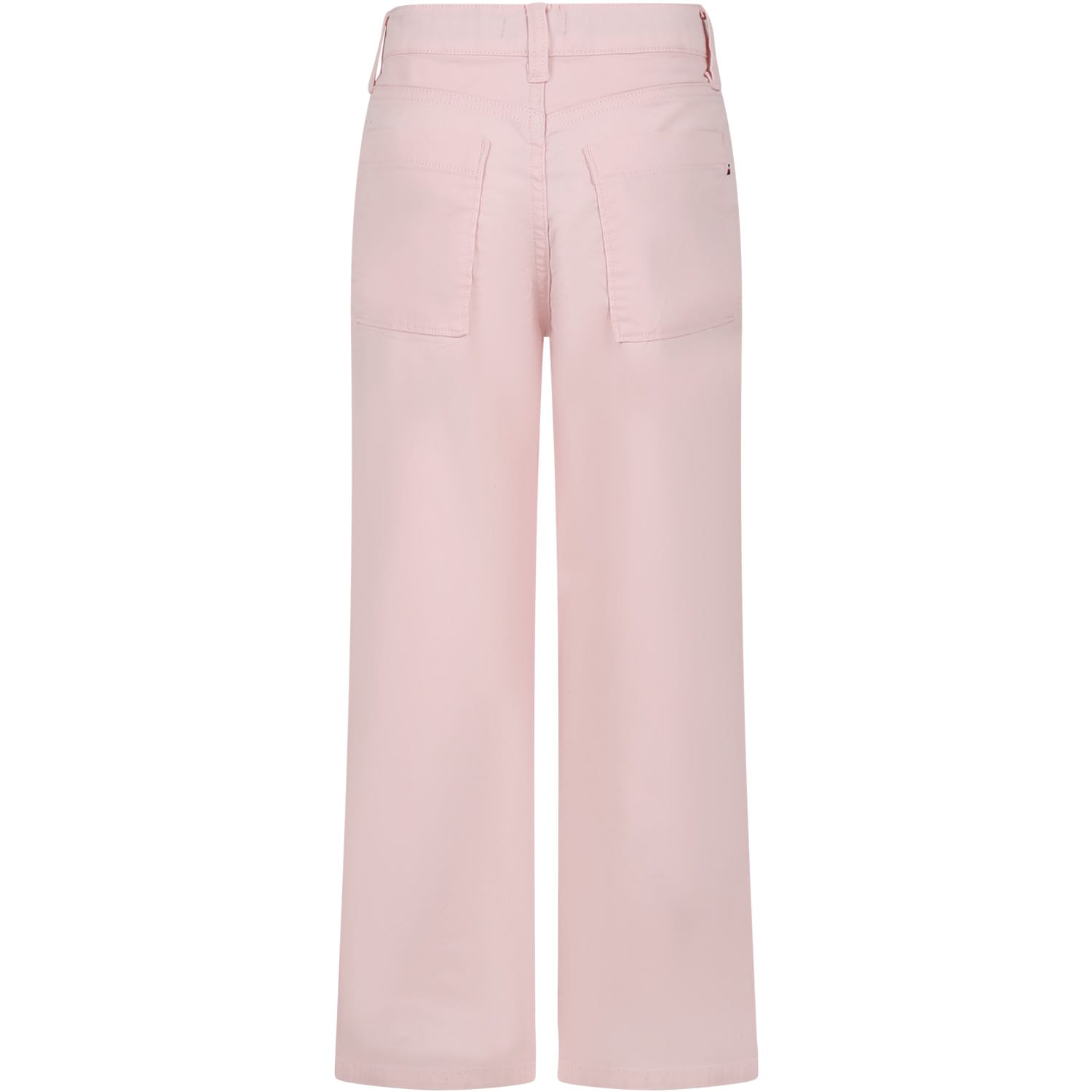Tommy Hilfiger Pink Jeans For Girl With Logo In Pink