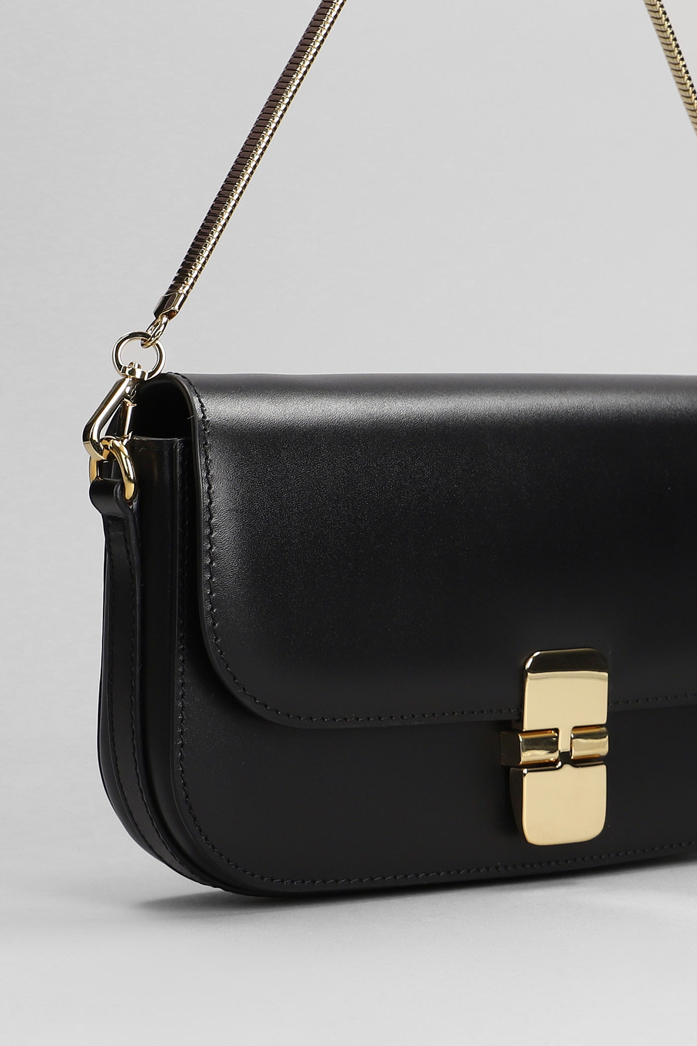 Shop Apc Clutch Grace Shoulder Bag In Black Leather