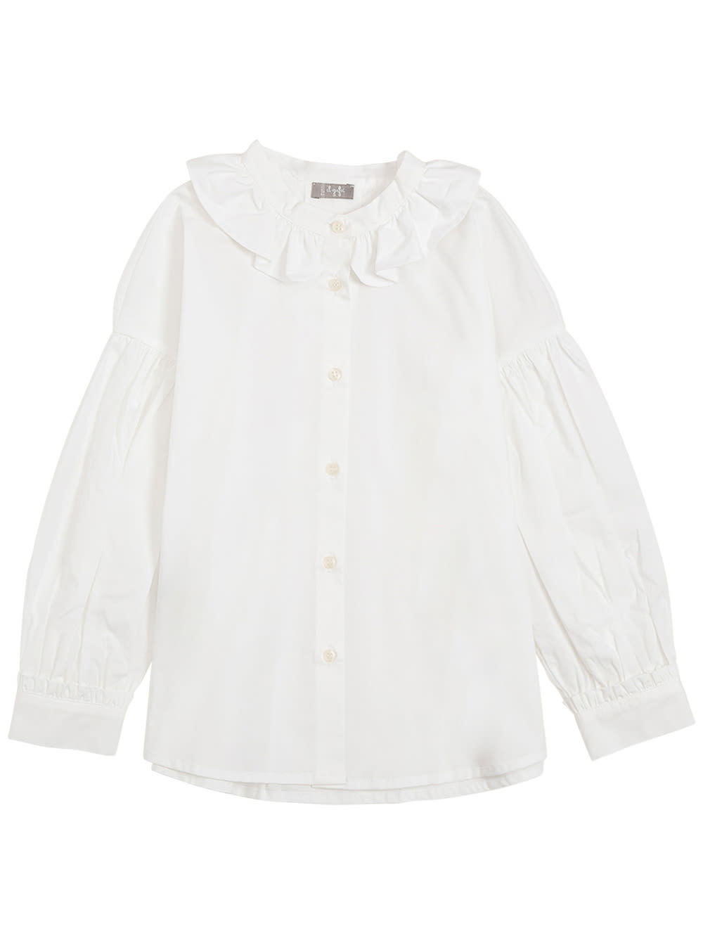 Il Gufo White Cotton Shirt With Ruffles