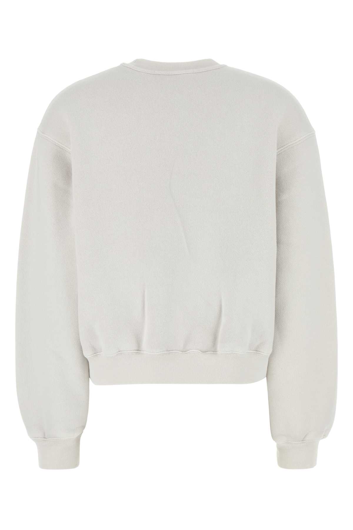 Alexander Wang Oversize Sweatshirt With Ribbed Cuffs And Hem In Dirtywhite