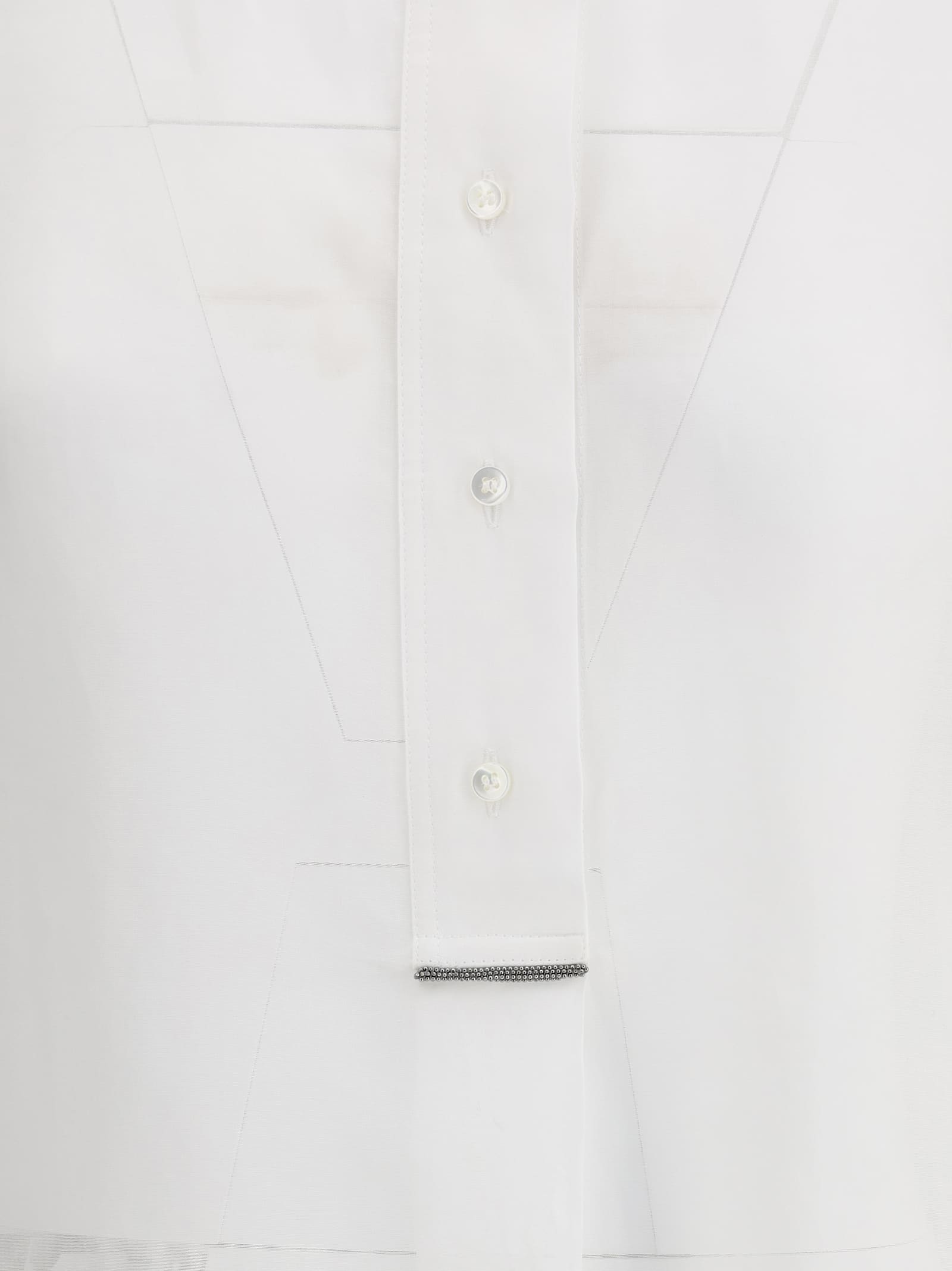 Brunello Cucinelli Semi-transparent Shirt In White