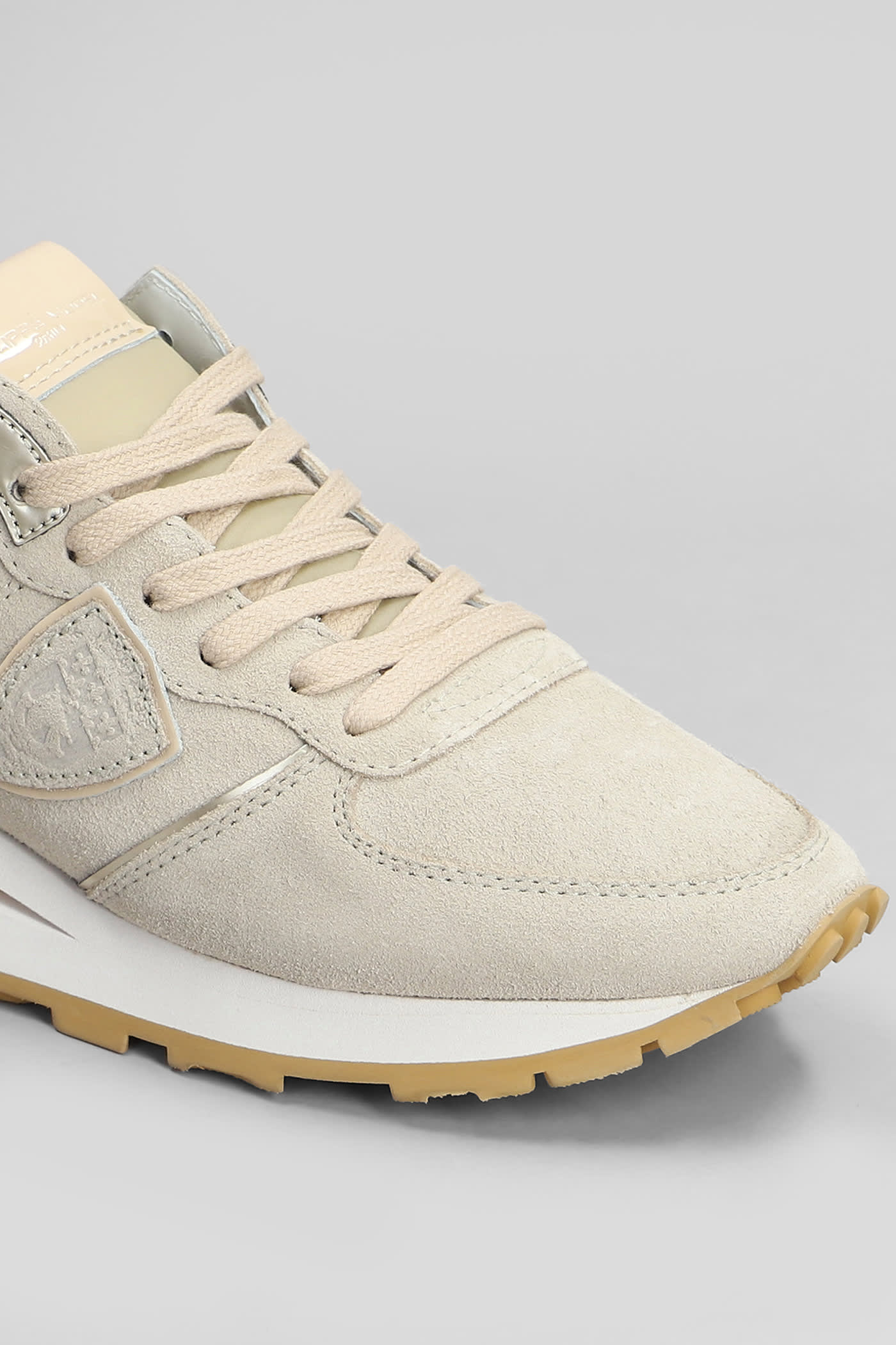 Philippe Model Tropez Haute Sneakers In Beige Suede In Beige