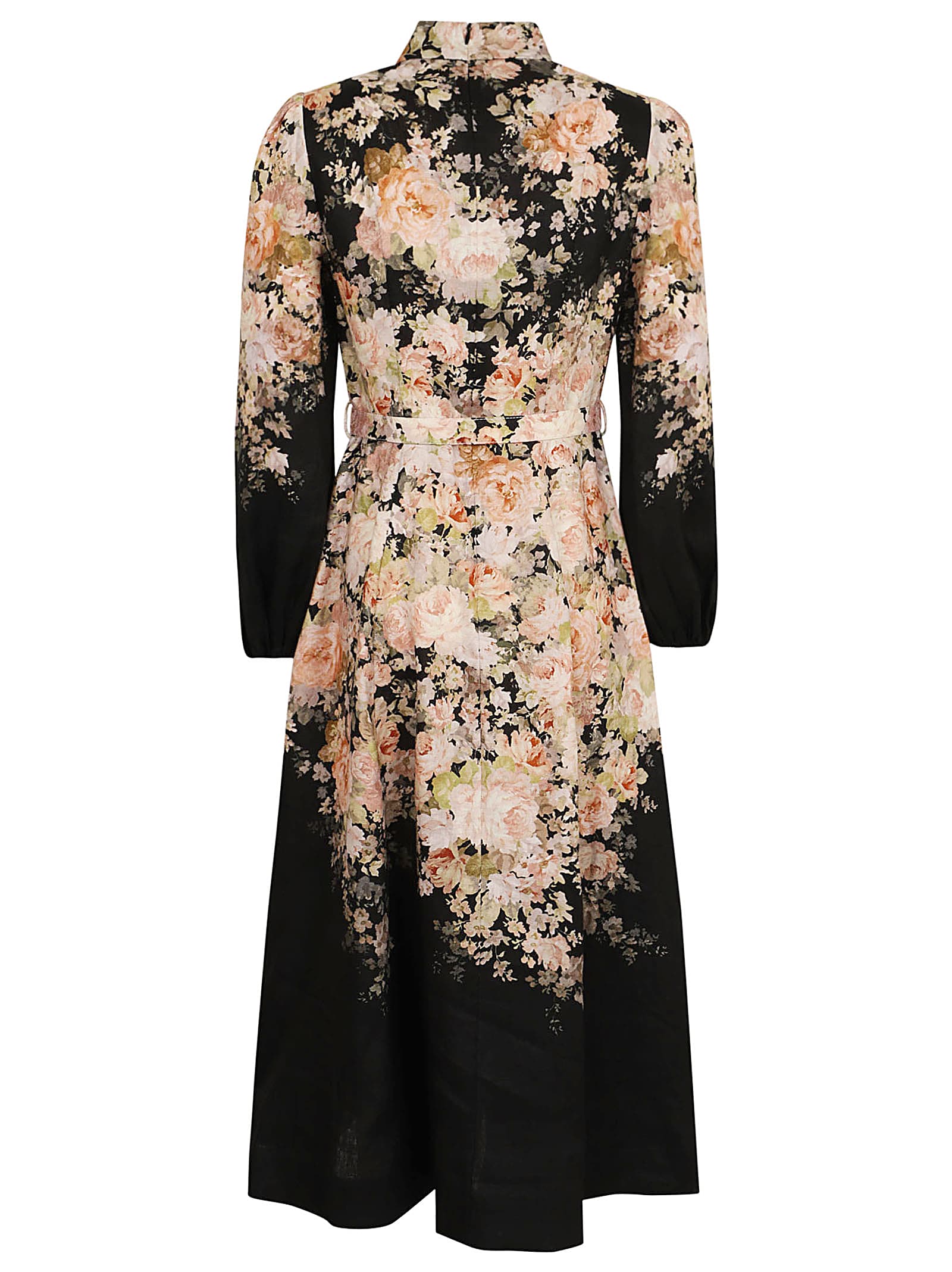 Shop Zimmermann Illustration Buttoned Midi In Black Rococo Floral