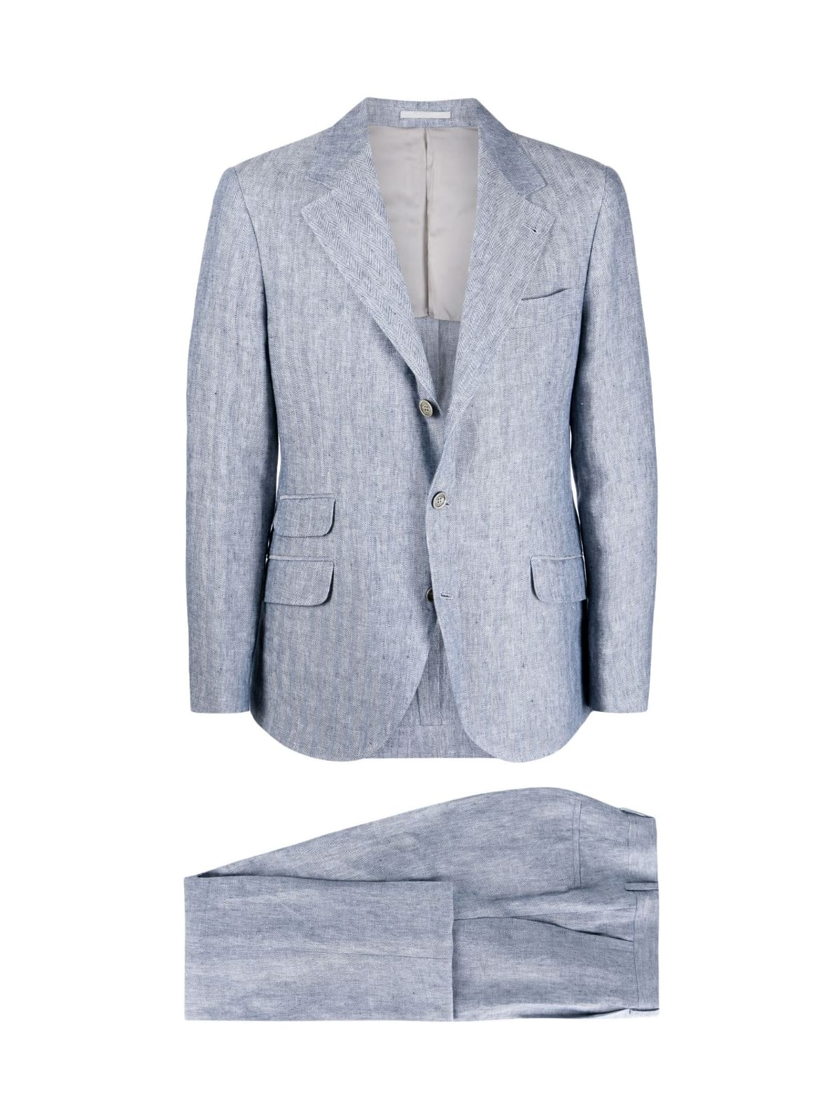 Brunello Cucinelli Linen Chevron Suit