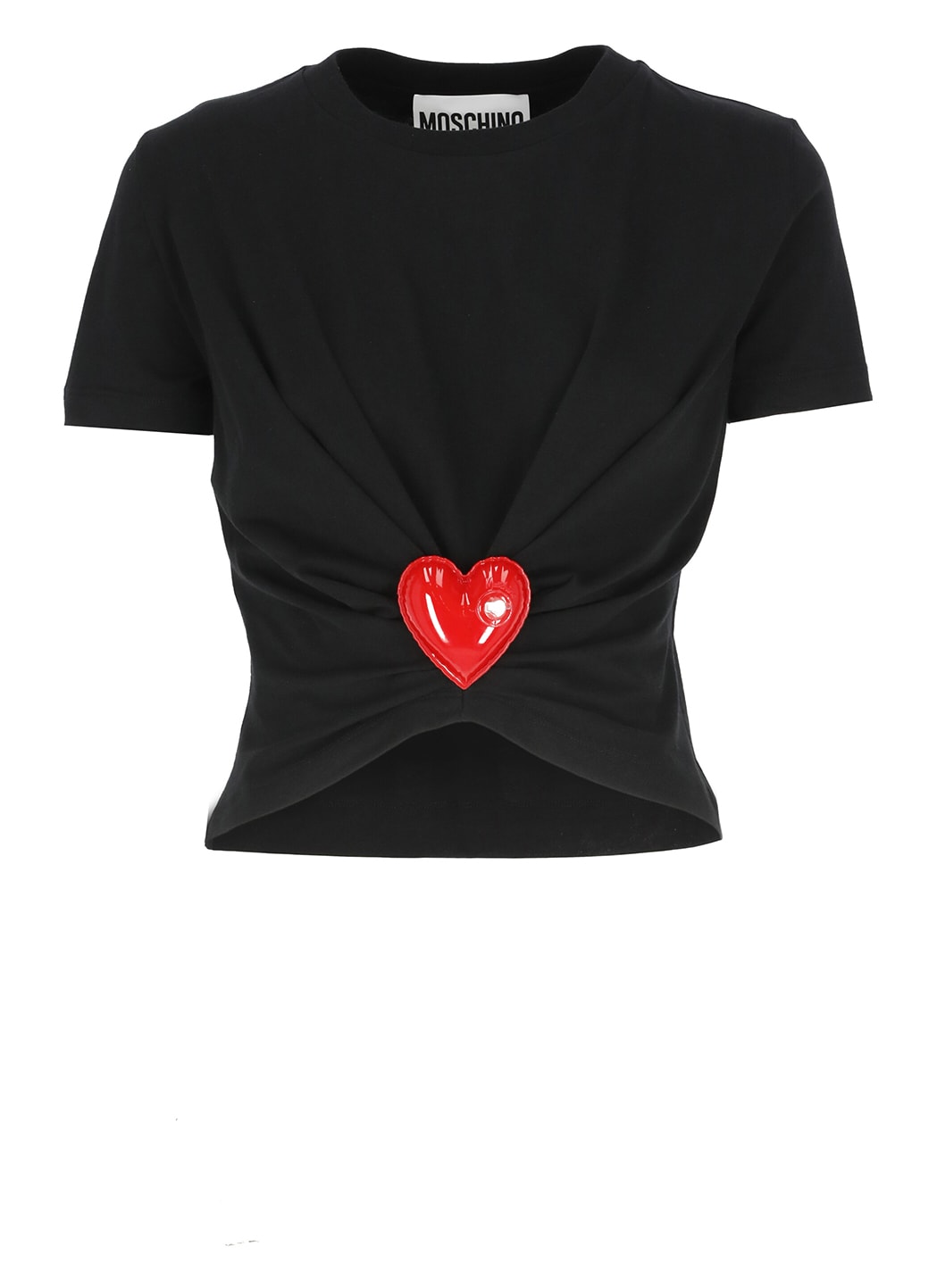 MOSCHINO INFLATABLE HEART CROPPED T-SHIRT