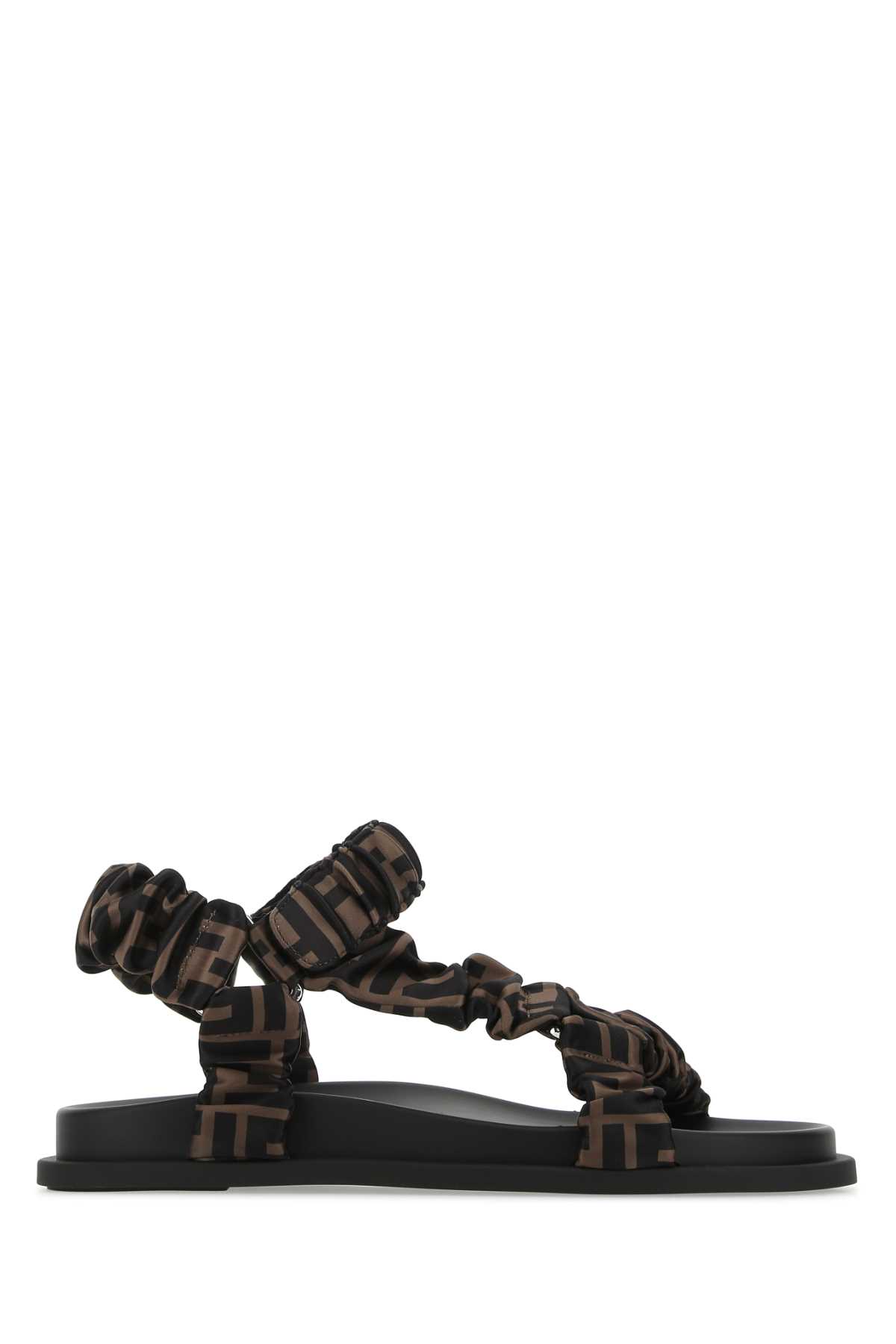 Shop Fendi Printed Satin Feel Sandals In F0r7v