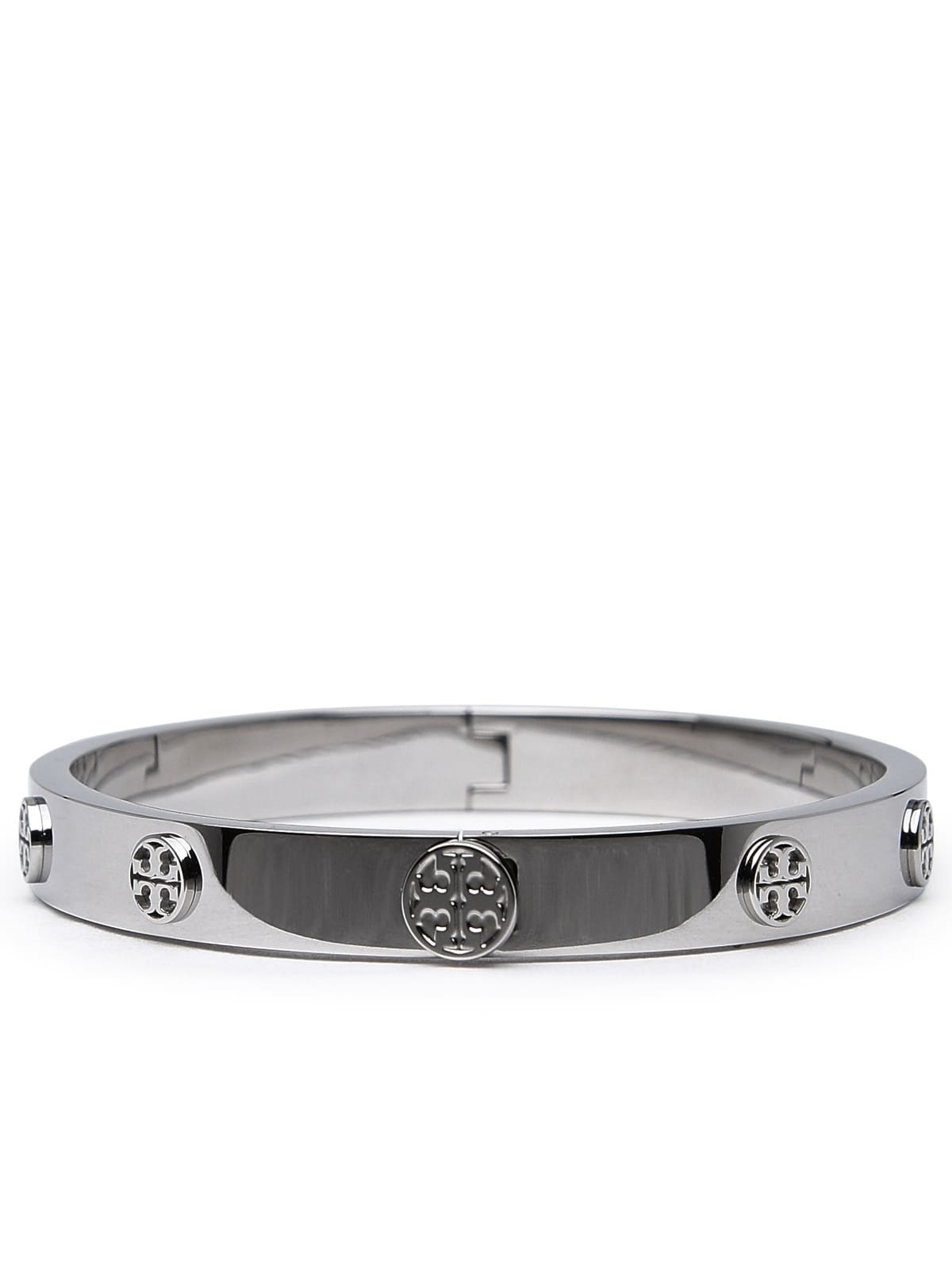 Shop Tory Burch Silver Steel Miller Bracelet In Tory Silver