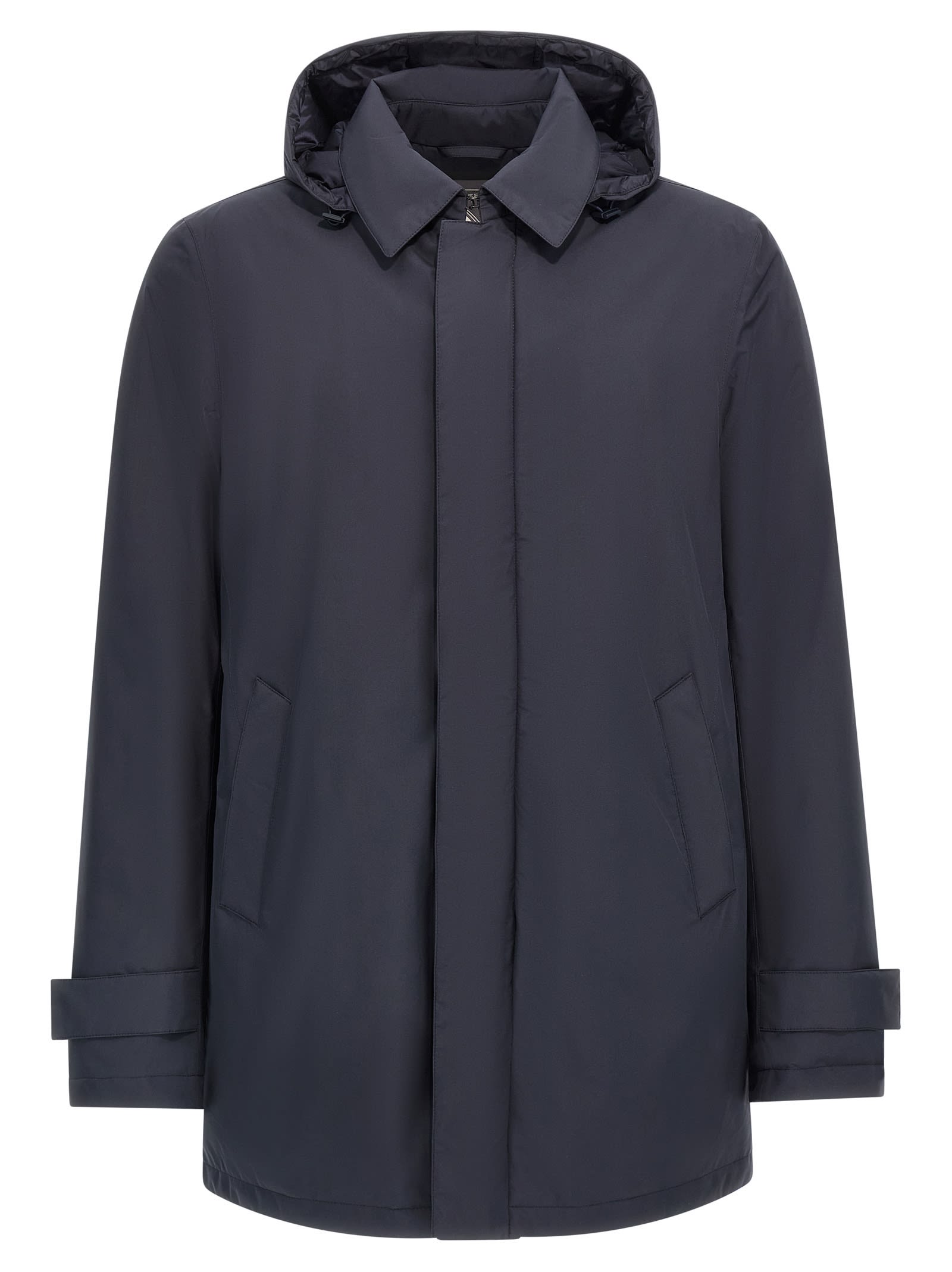 Herno Detachable-hood Down Coat In Black