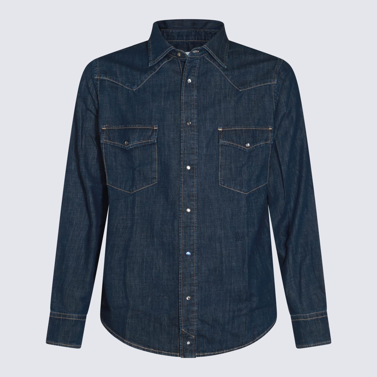 Shop Jacob Cohen Blue Cotton Denim Shirt