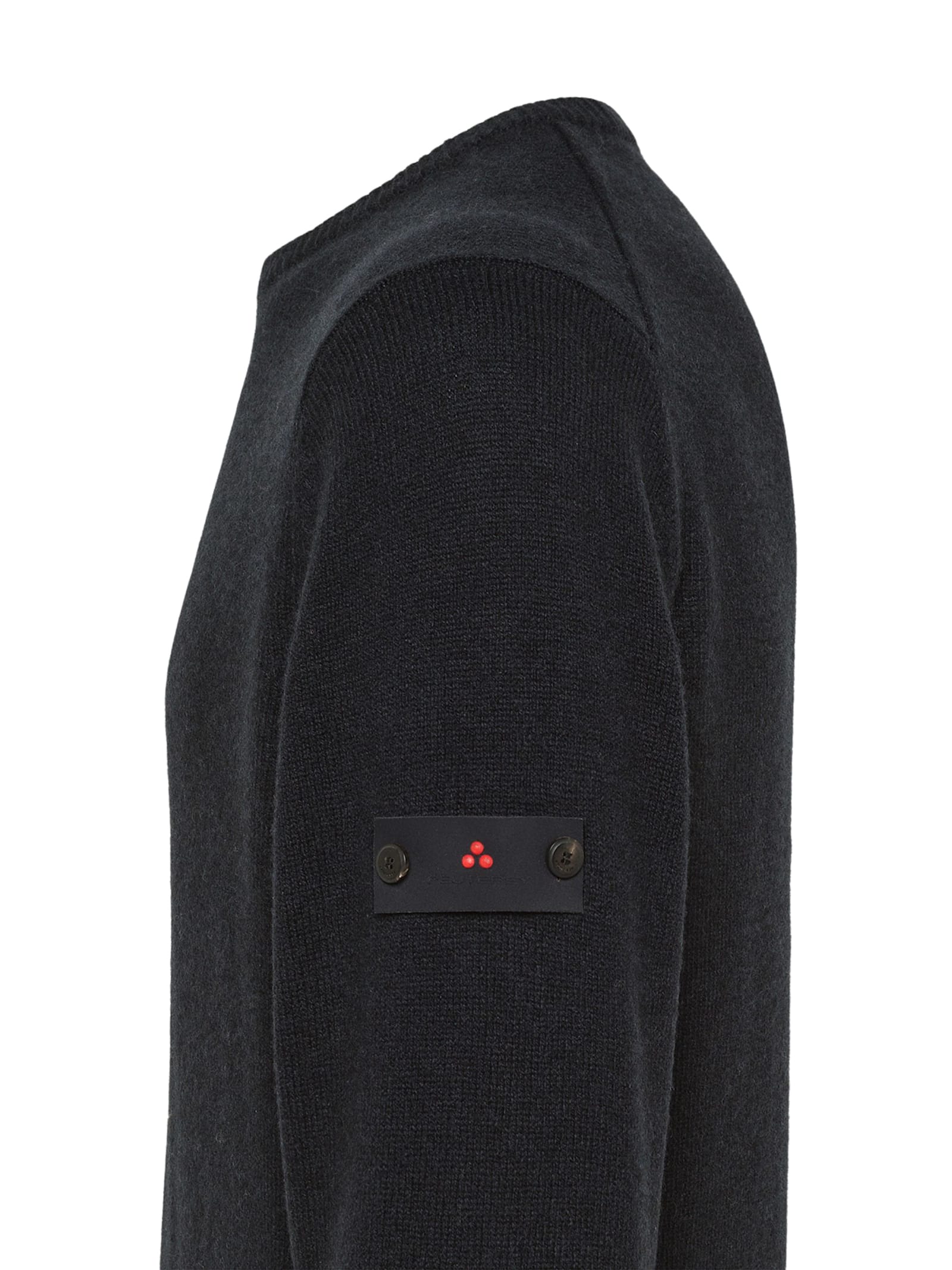 Peuterey Yak Wool Blend Sweater With Logo In Blue