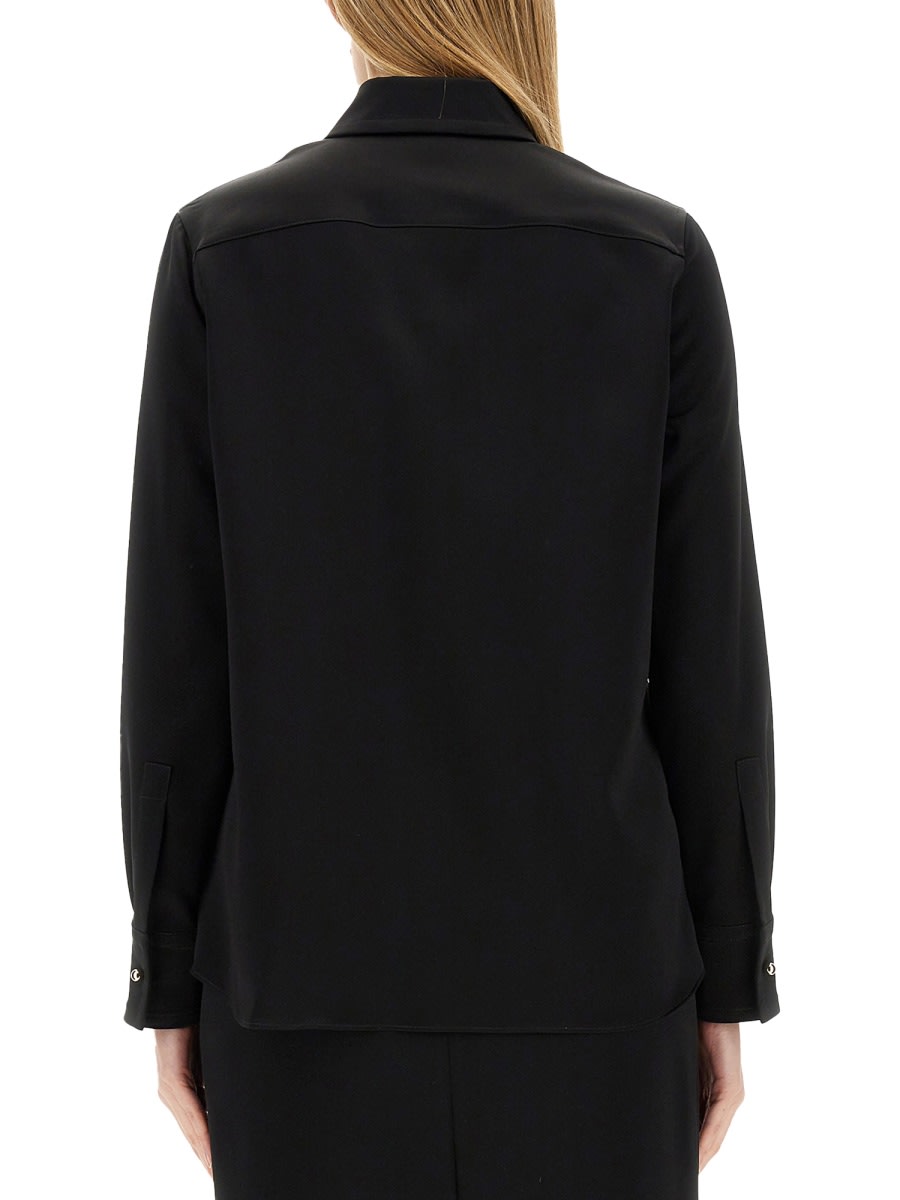 Shop Lanvin Crepe De Chine Shirt In Black