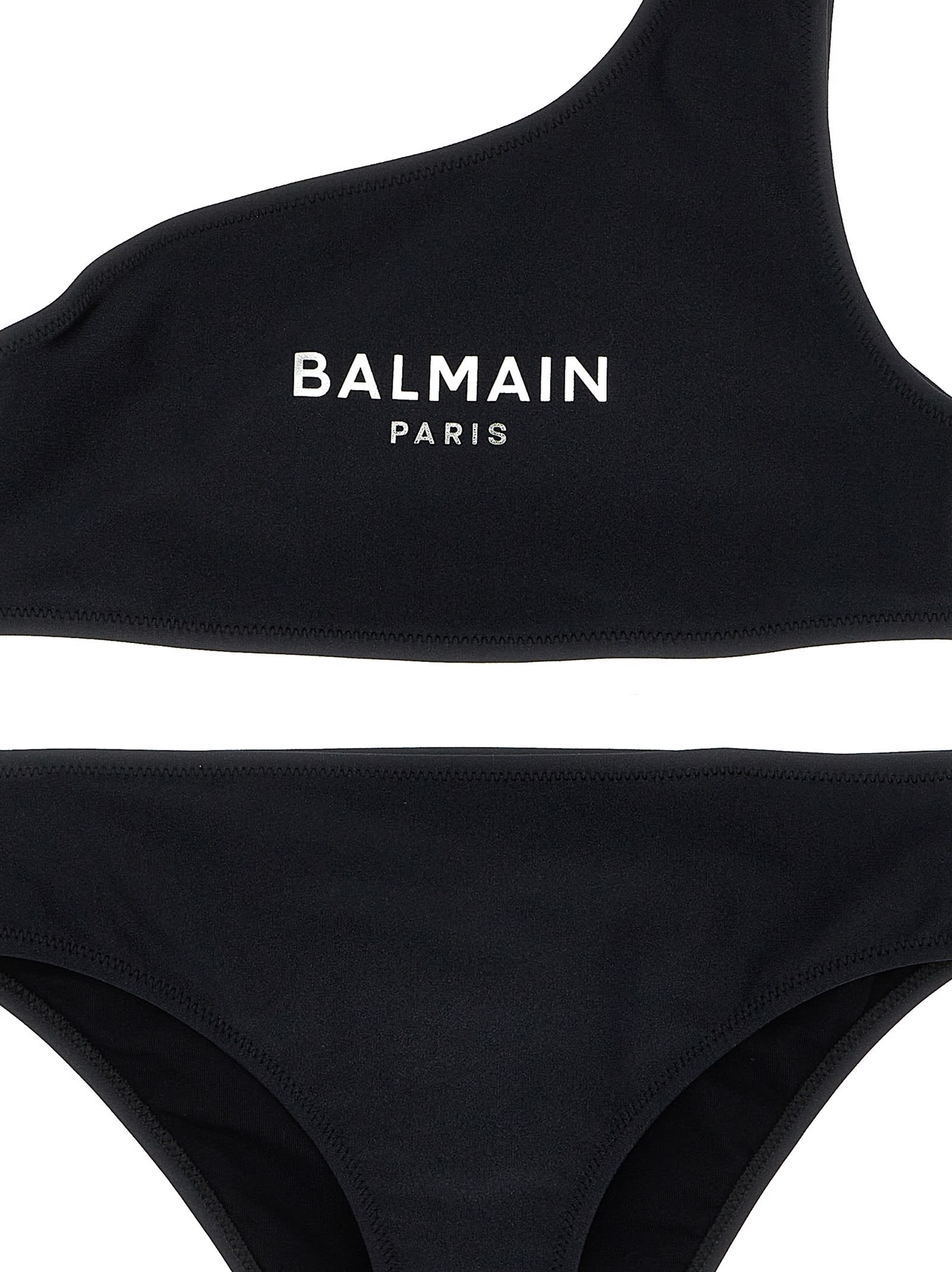 Balmain Logo-print Bikini In Black