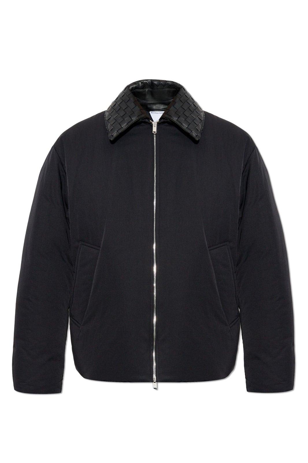 Shop Bottega Veneta Zipped Tech Puffer Jacket In Black