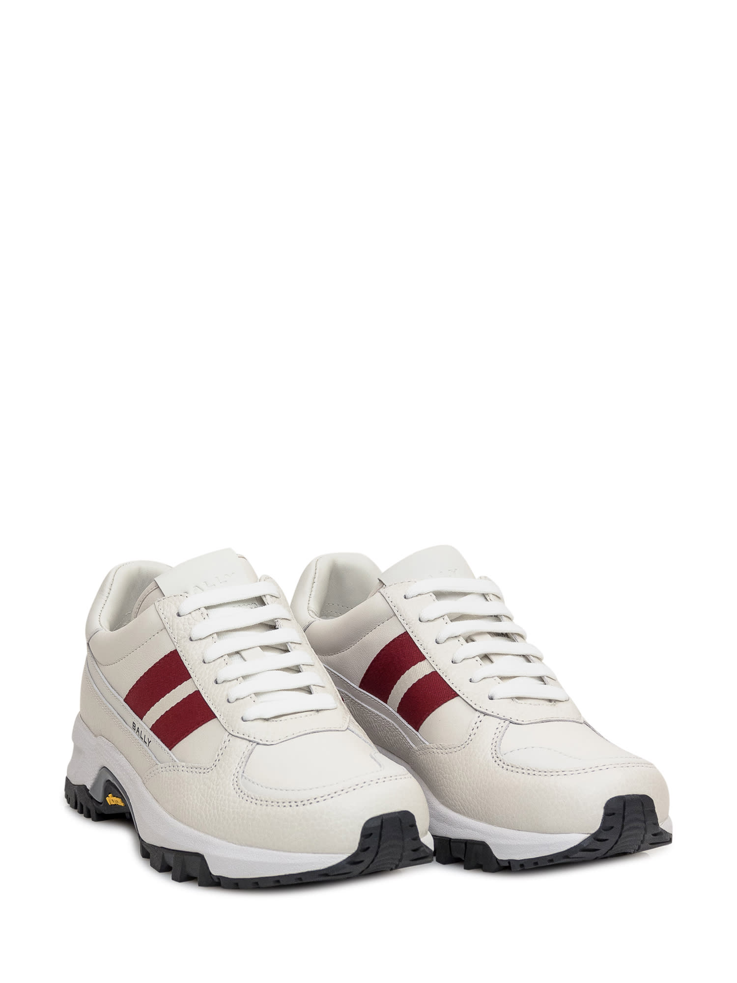 Shop Bally Flick-ribbon Sneaker In White/silver