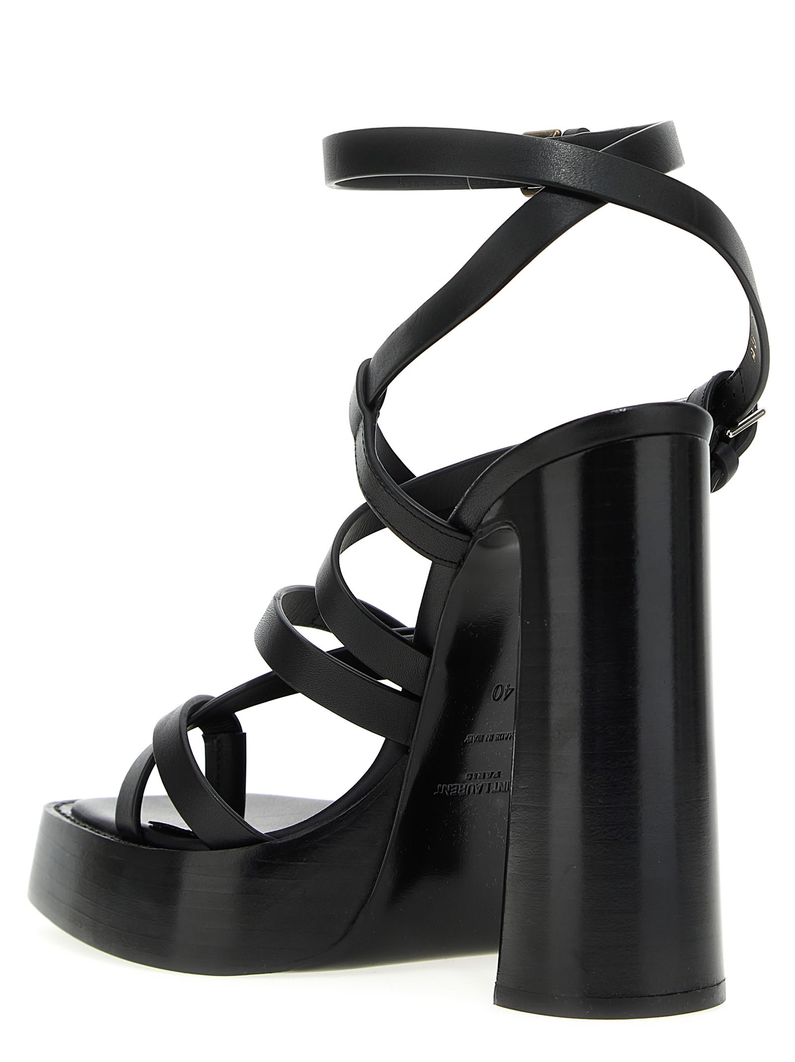 Shop Saint Laurent Carine Sandals In Black