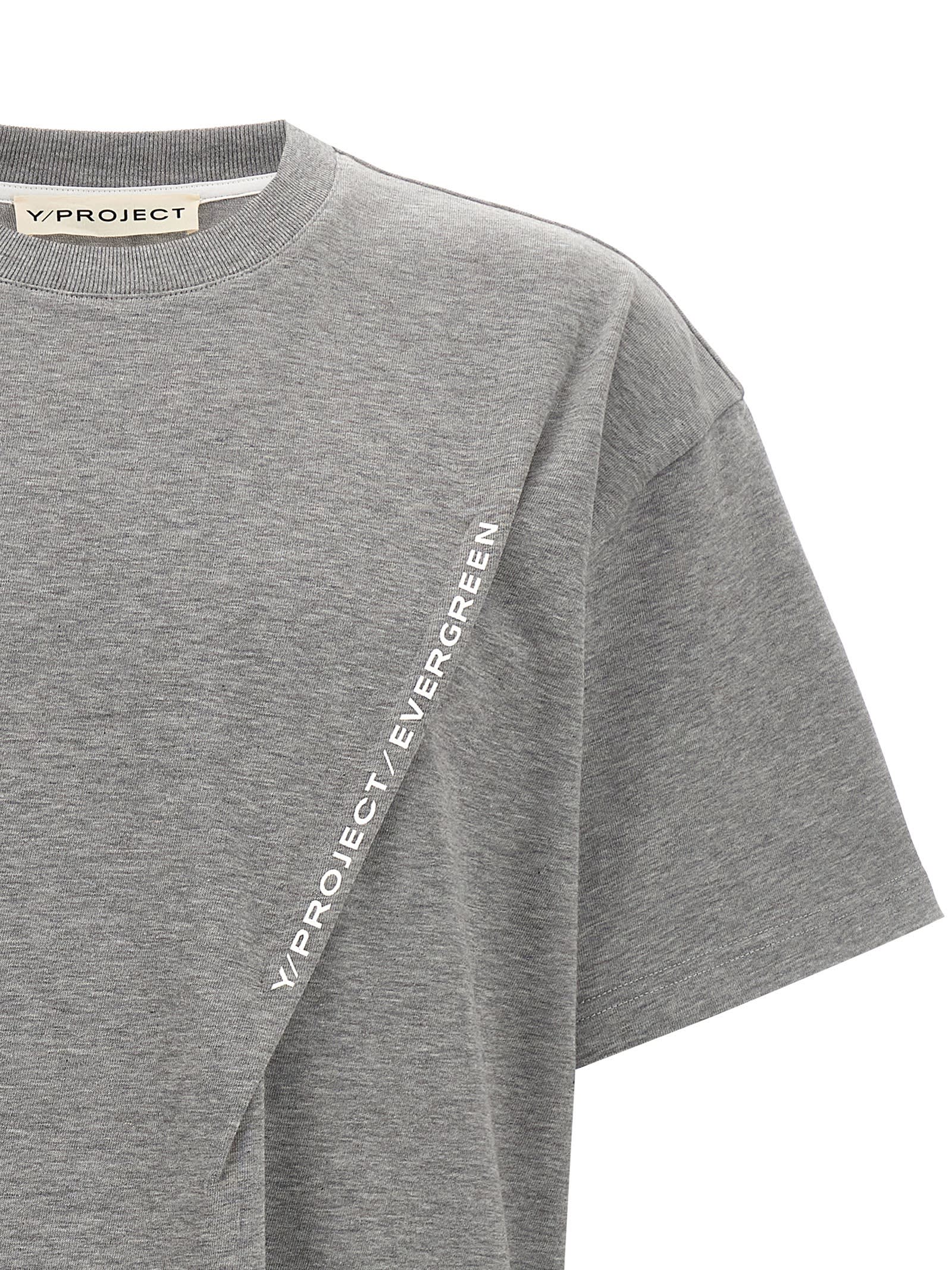 Y/project 'classic Logo Crew Neck T-shirt' In Gray