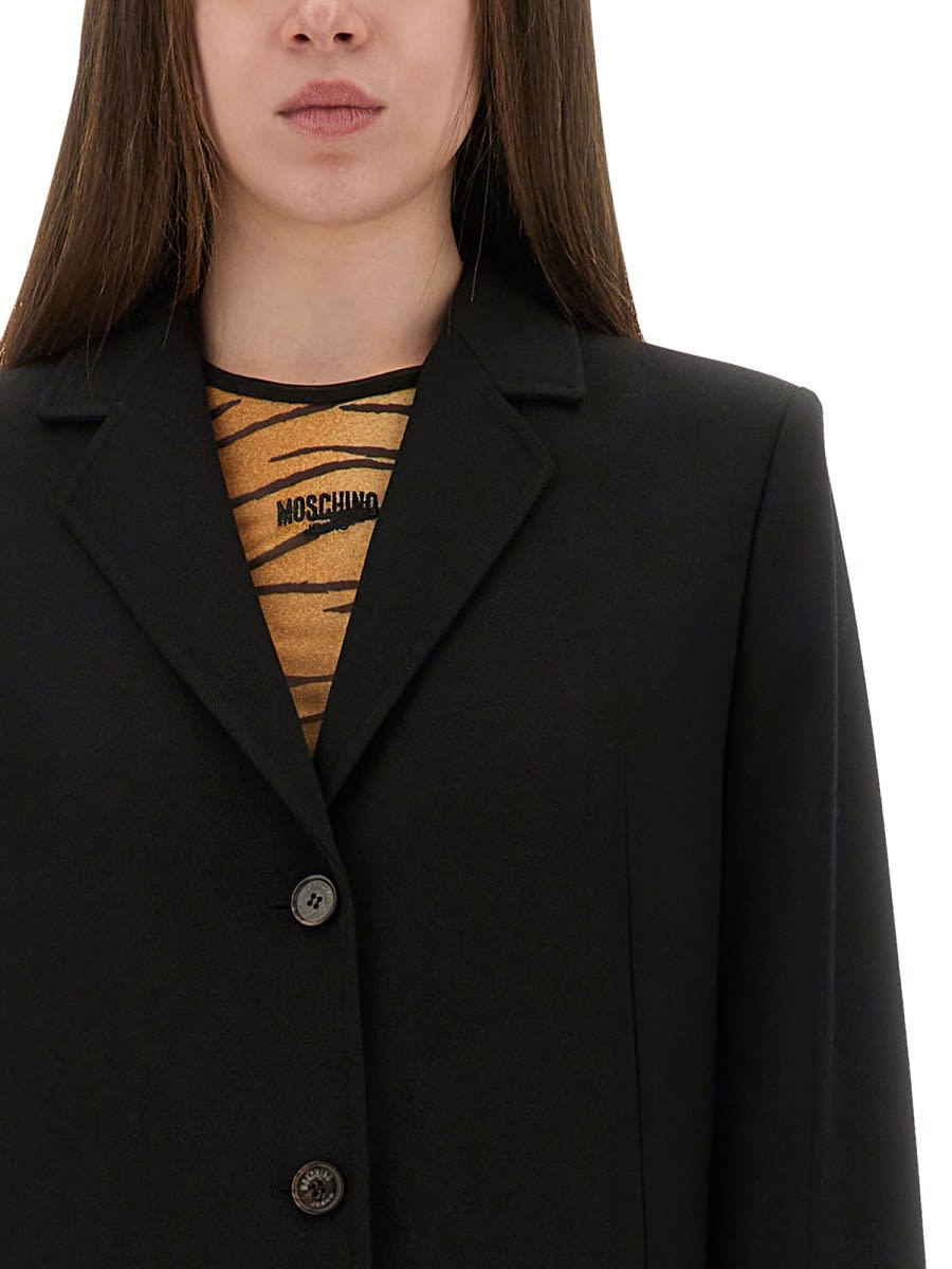 Moschino Long Tailored Coat In Black
