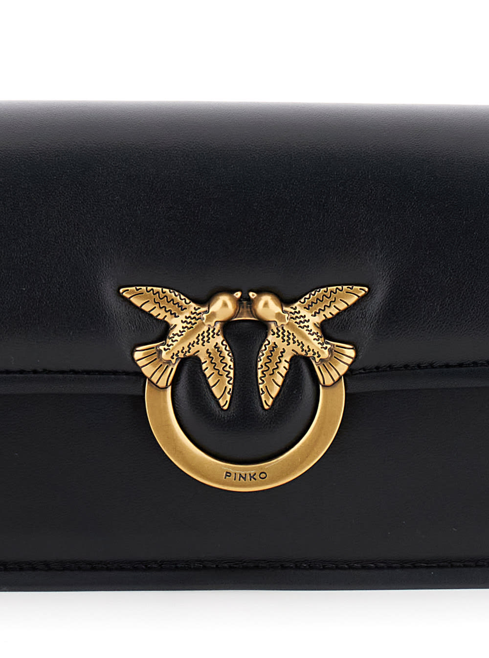 Pinko Small Love Bag Box Crossbody Bag In Nappa Leather In Black