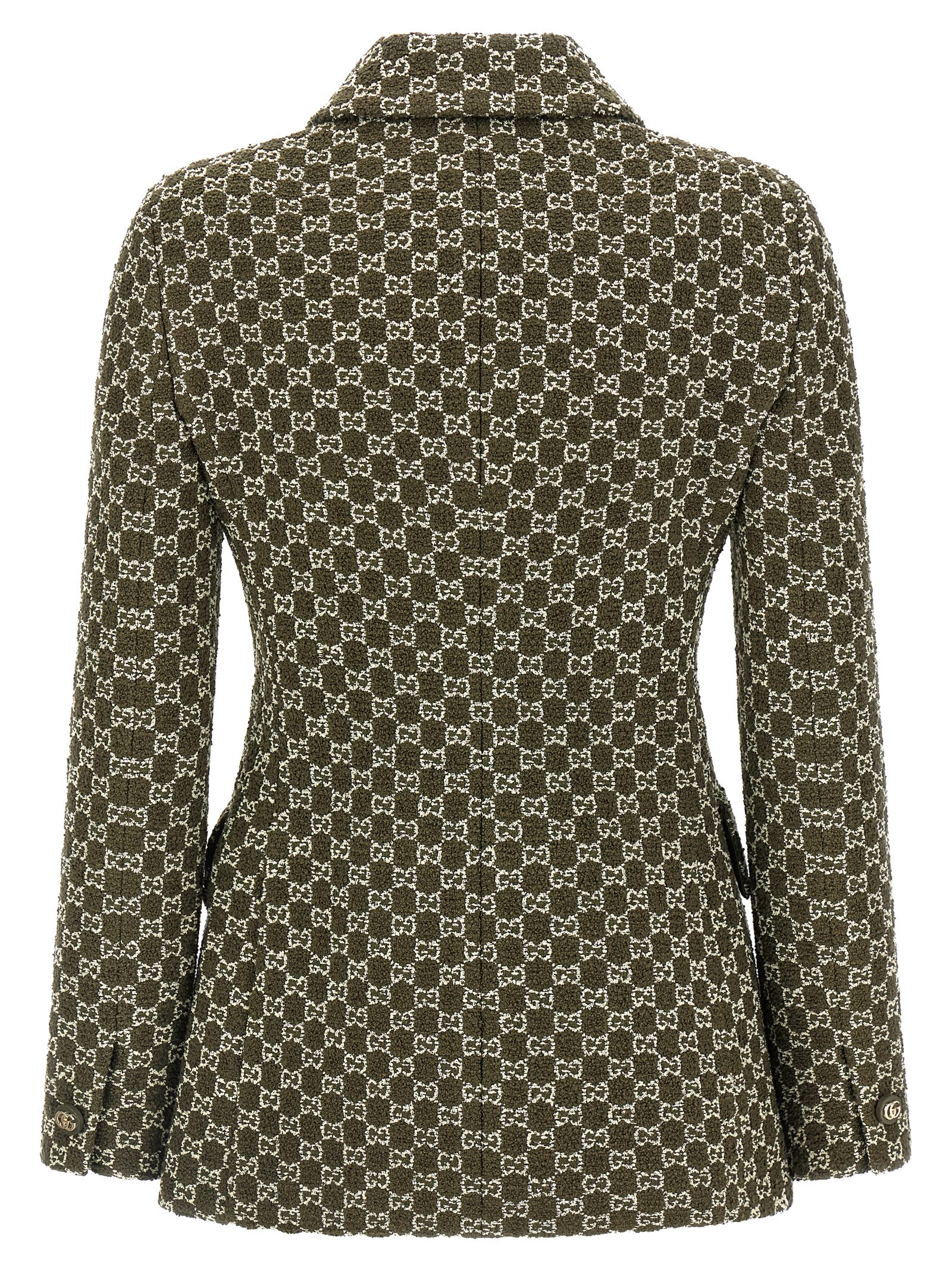Gucci Gg Bouclé Blazer In Green
