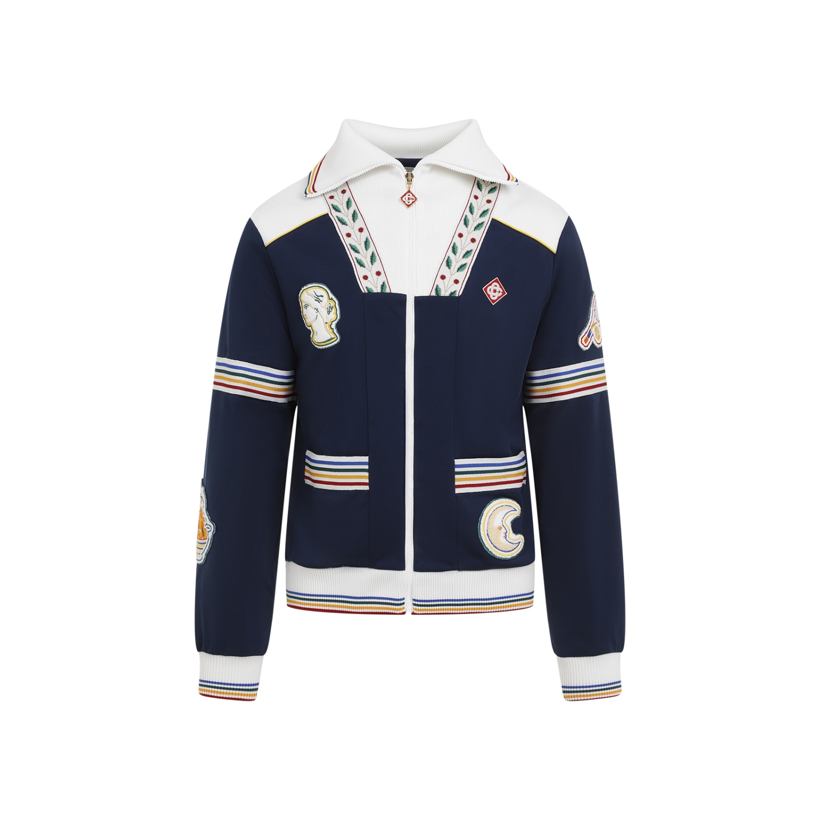 Shop Casablanca Varsity Track Jacket In Navy