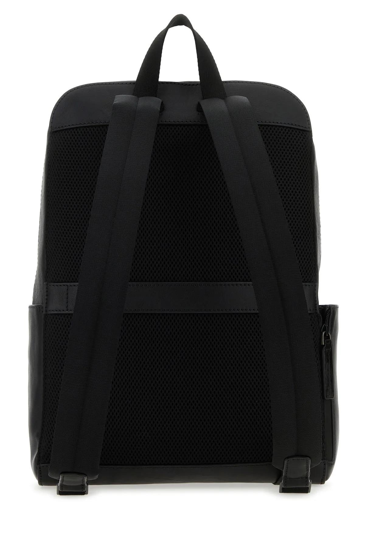 Shop The Bridge Black Leather Damiano Backpack In R Nero