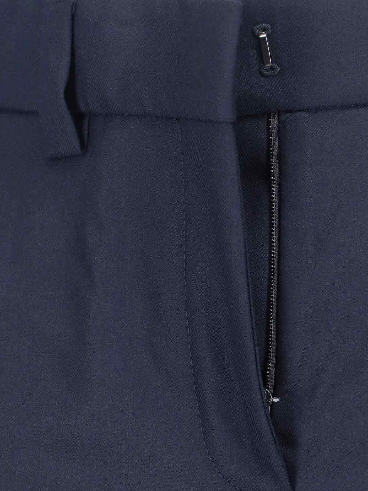 Incotex Wide Leg Trousers Button Detail In Blue