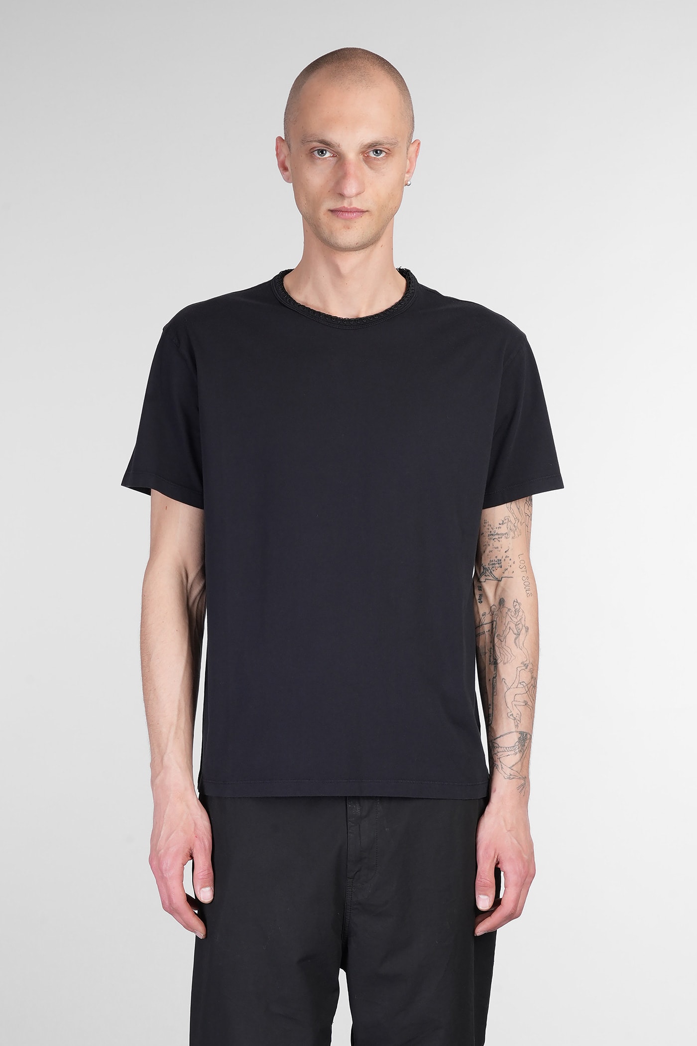 T-shirt In Black Cotton