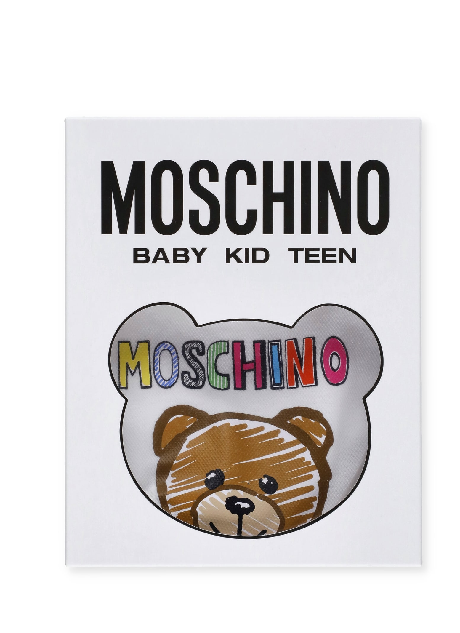 Shop Moschino Drawn Teddy Bear Onesie In White