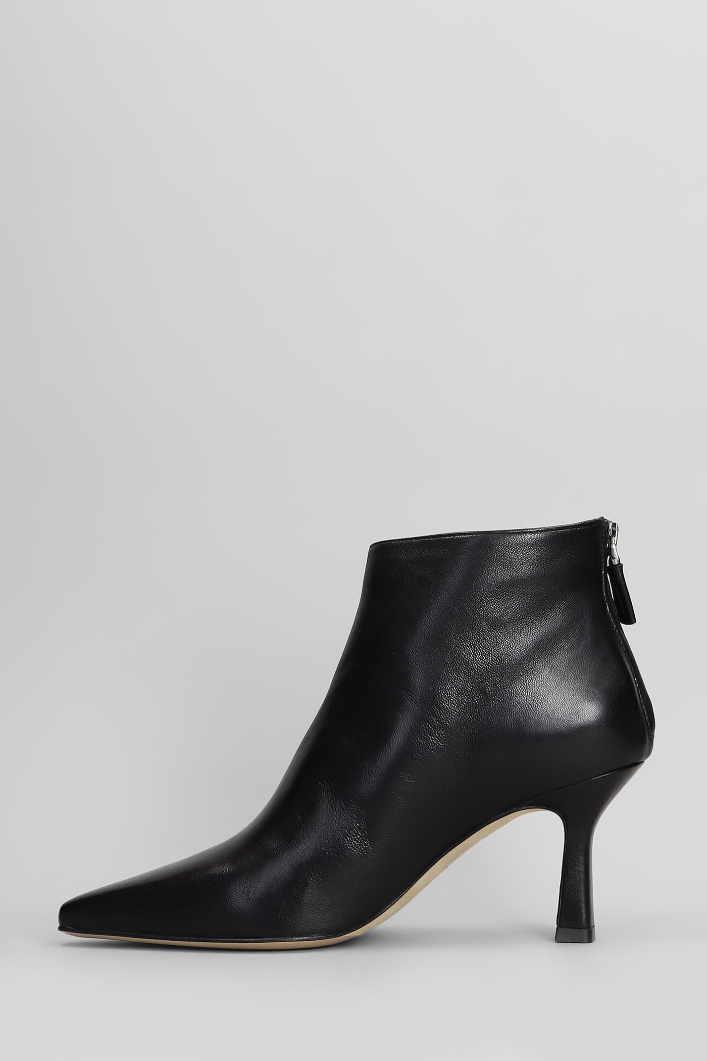 The Seller High Heels Ankle Boots In Black Leather In Black
