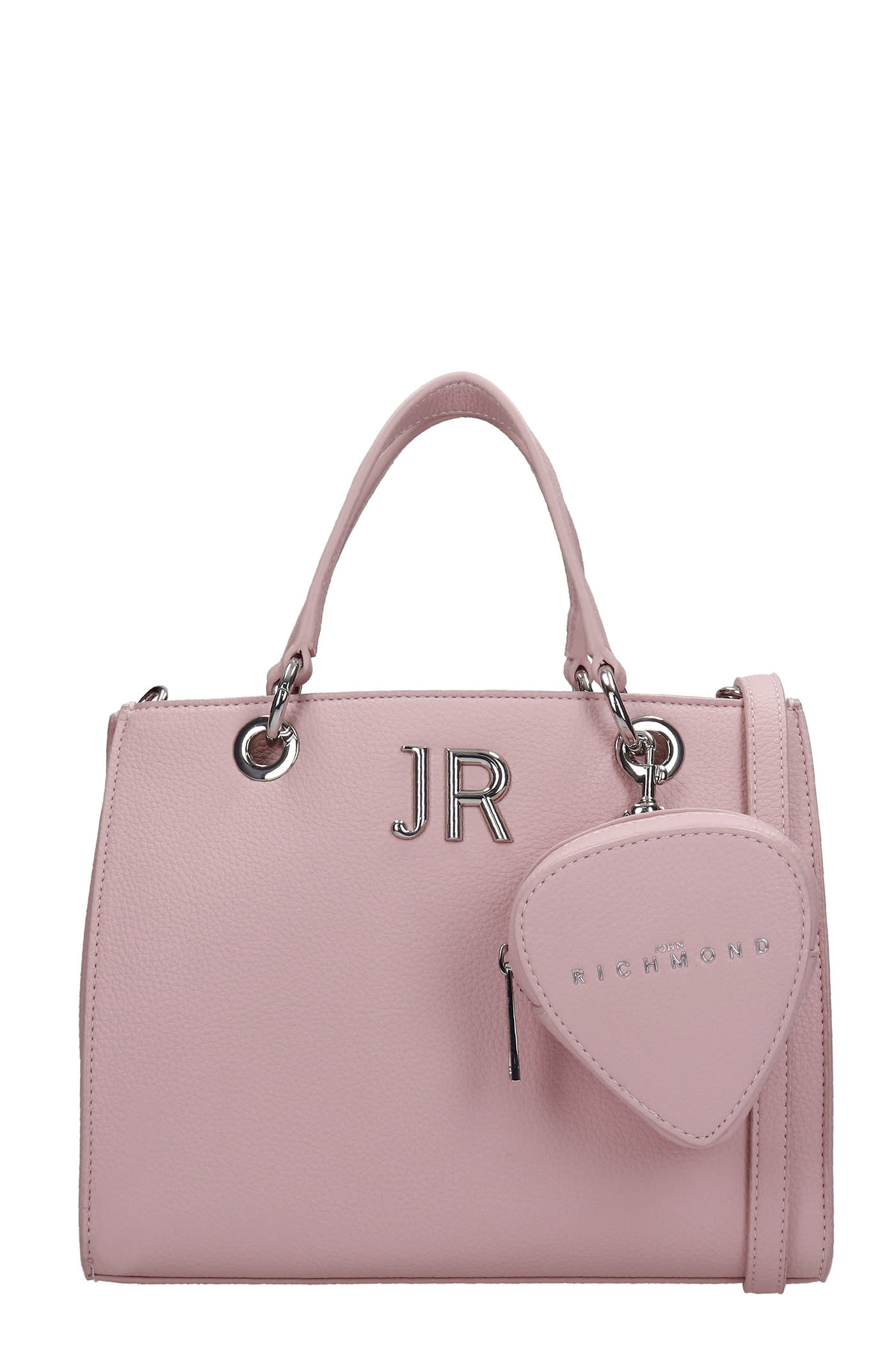 John Richmond Tolin Hand Bag In Rose-pink Faux Leather