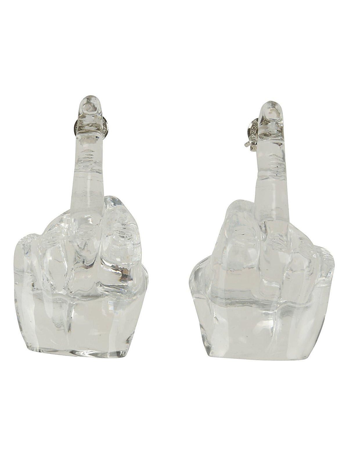 Shop Y/project Hand-shaped Drop Designed Earrings In Neutrals