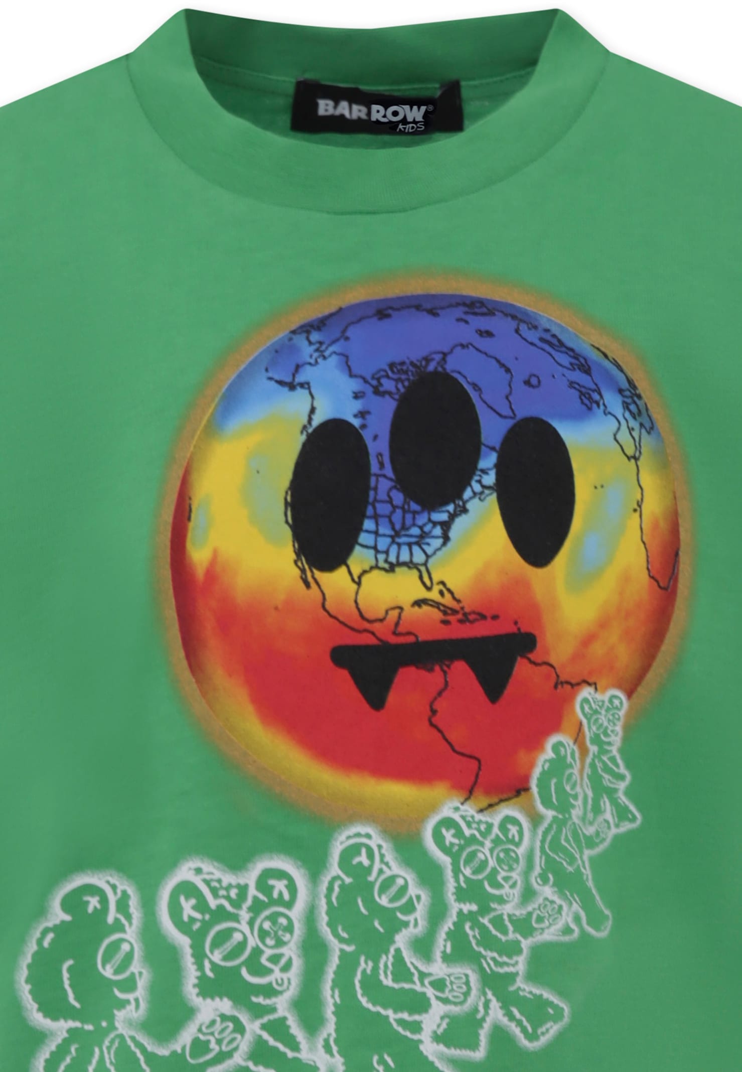 Barrow Green T-shirt For Boy With Smiley In Green