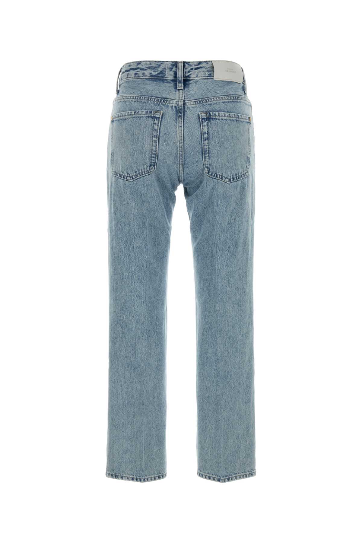 7 For All Mankind Faded Wash Five-pocket Denim Trousers In Blue