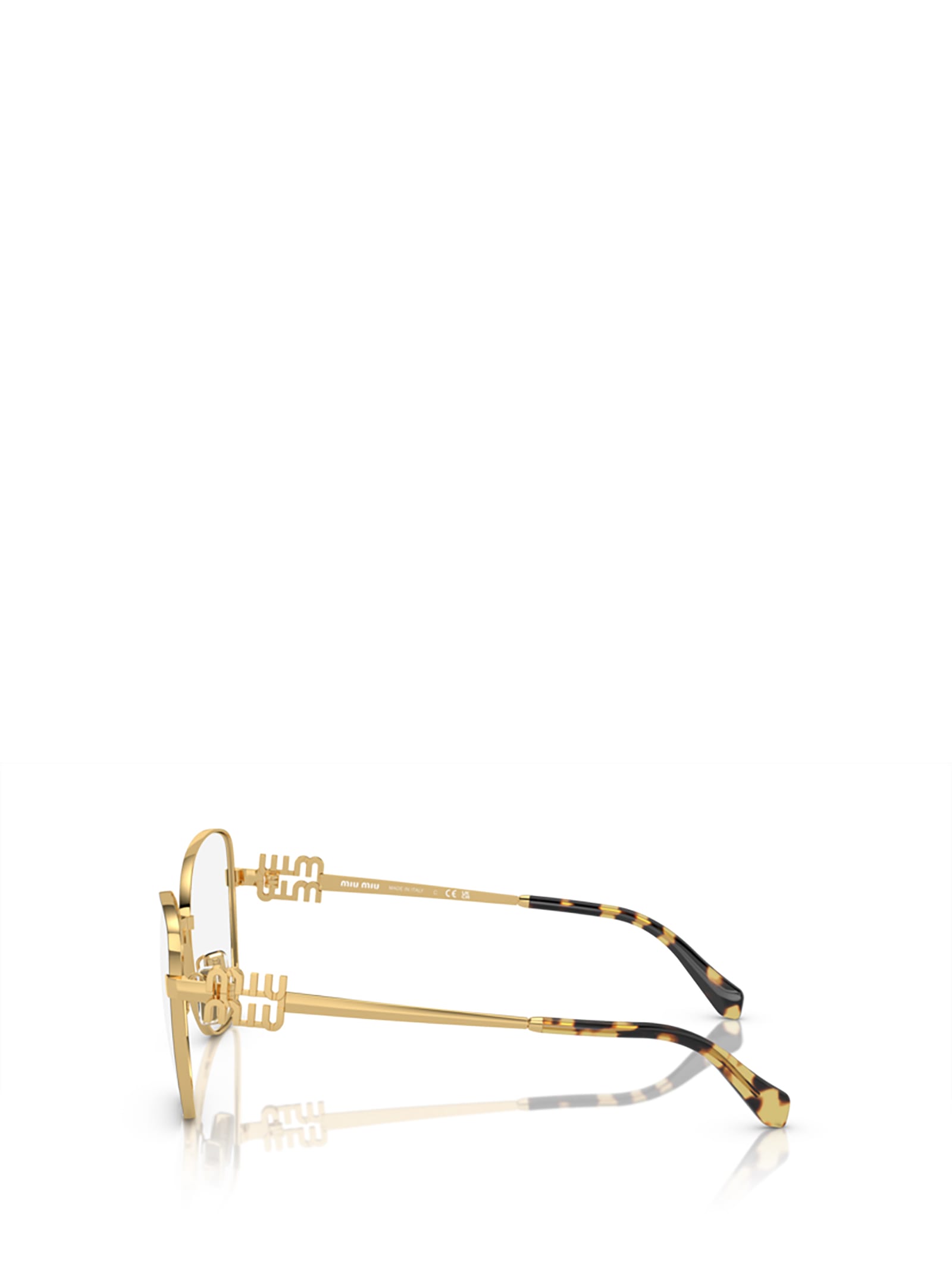 Shop Miu Miu Mu 50xv Black / Gold Glasses