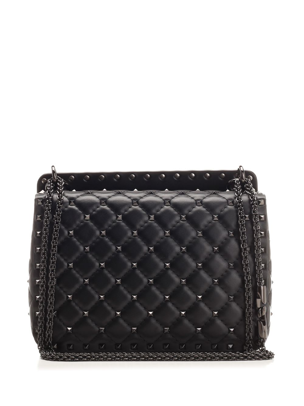 Shop Valentino Rockstud Medium Shoulder Bag In Black