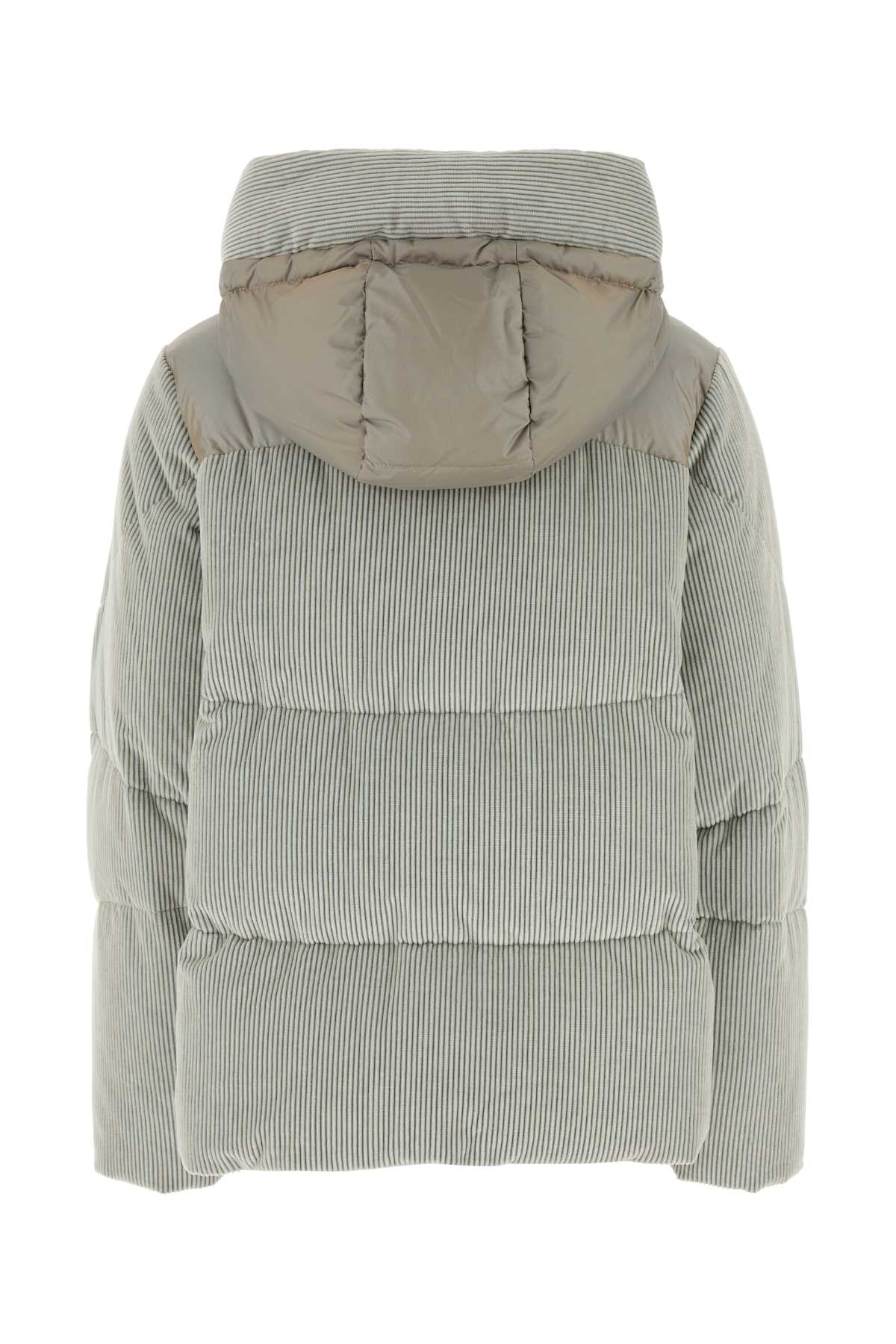 Shop Moorer Pastel Light Blue Corduroy Carola Iv Down Jacket In Marmo