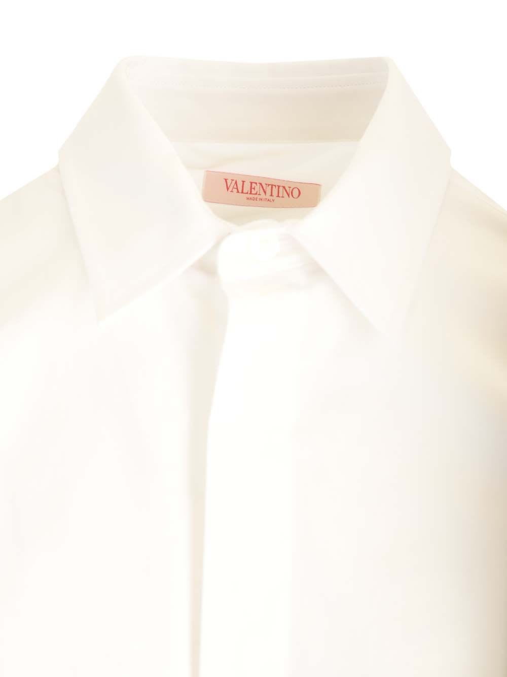 Shop Valentino Poplin Shirt In White