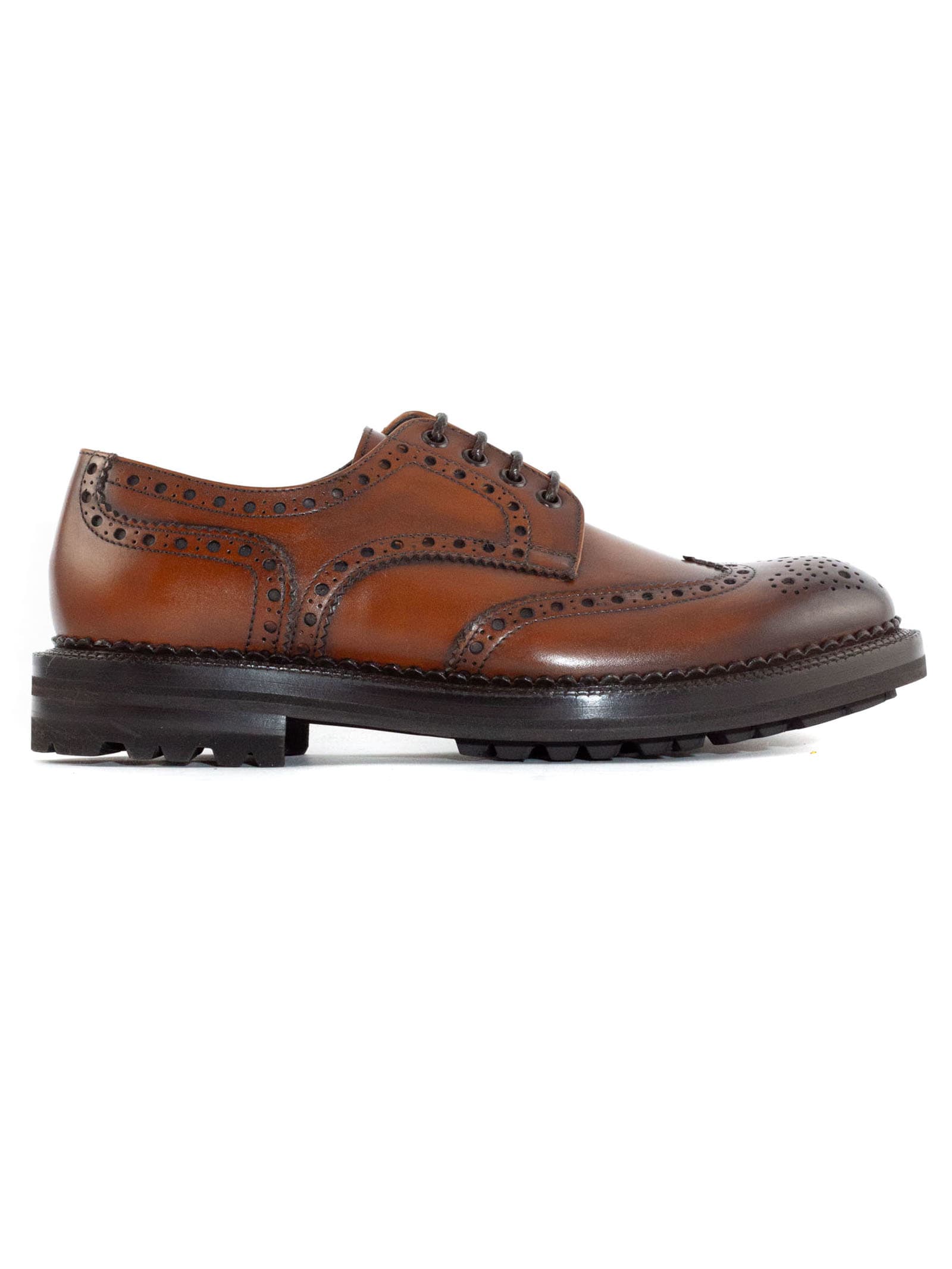 Shop Green George Brown Leather Lace-up Derby