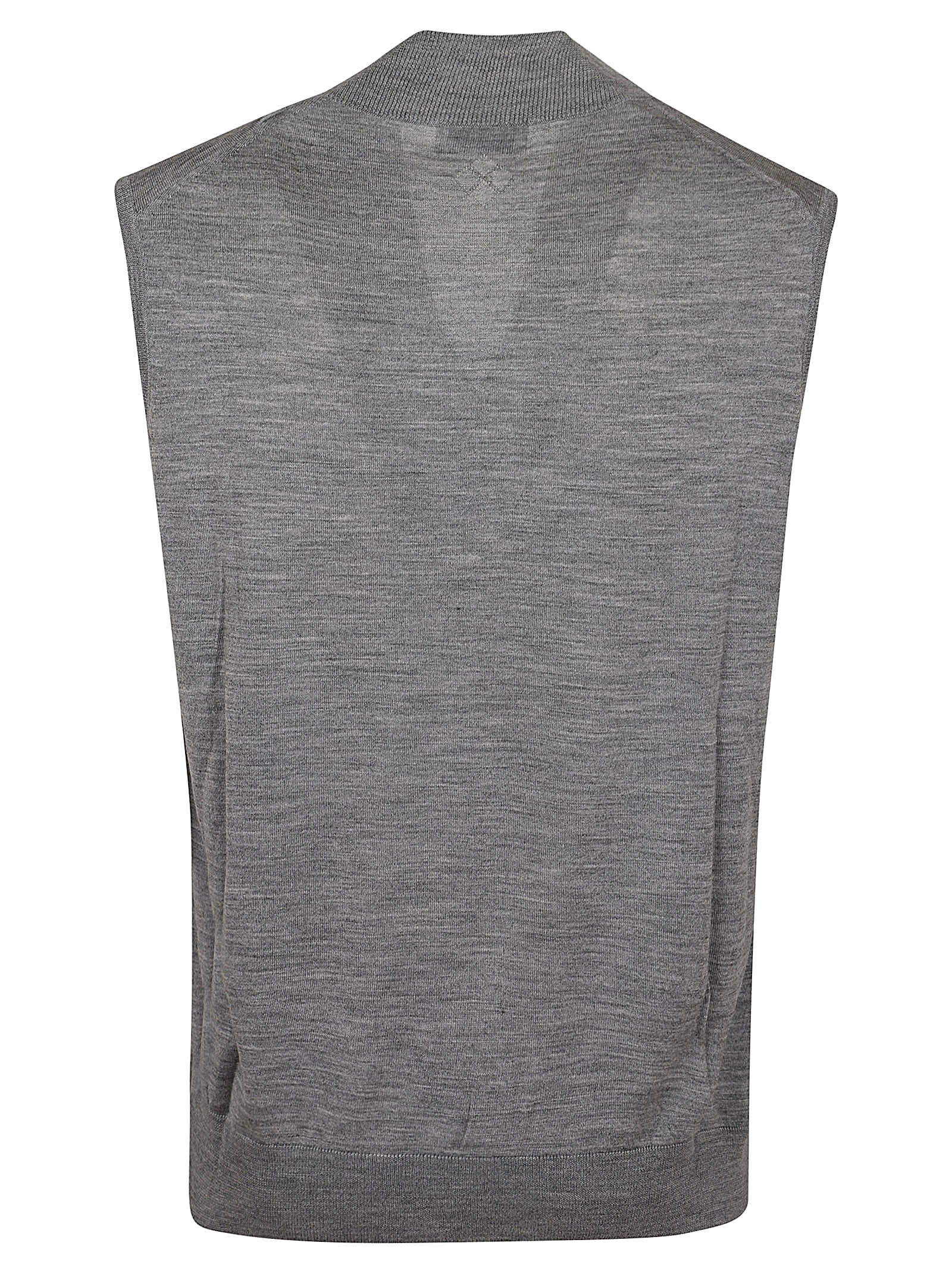 Shop Ballantyne V Neck Gilet In Acciaio