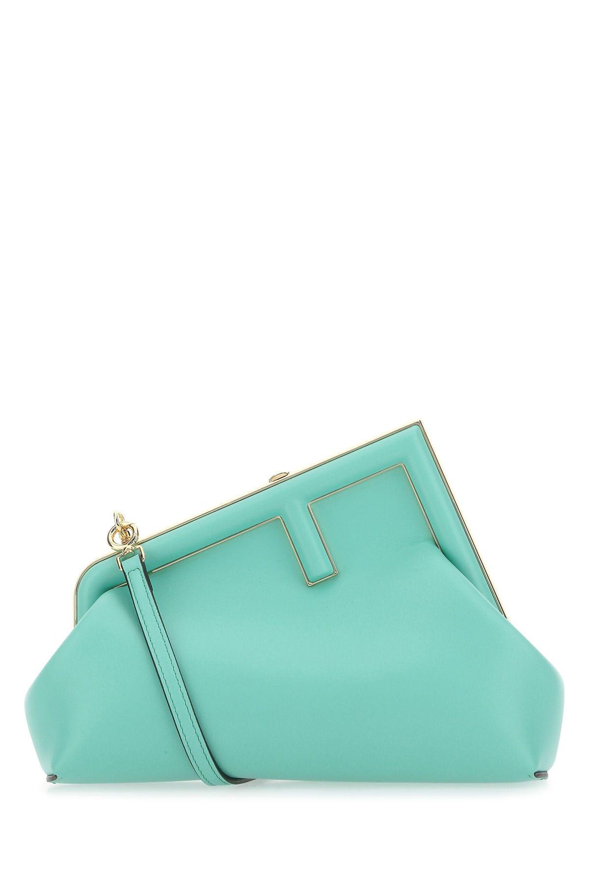 Fendi Light-blue Leather Small First Clutch